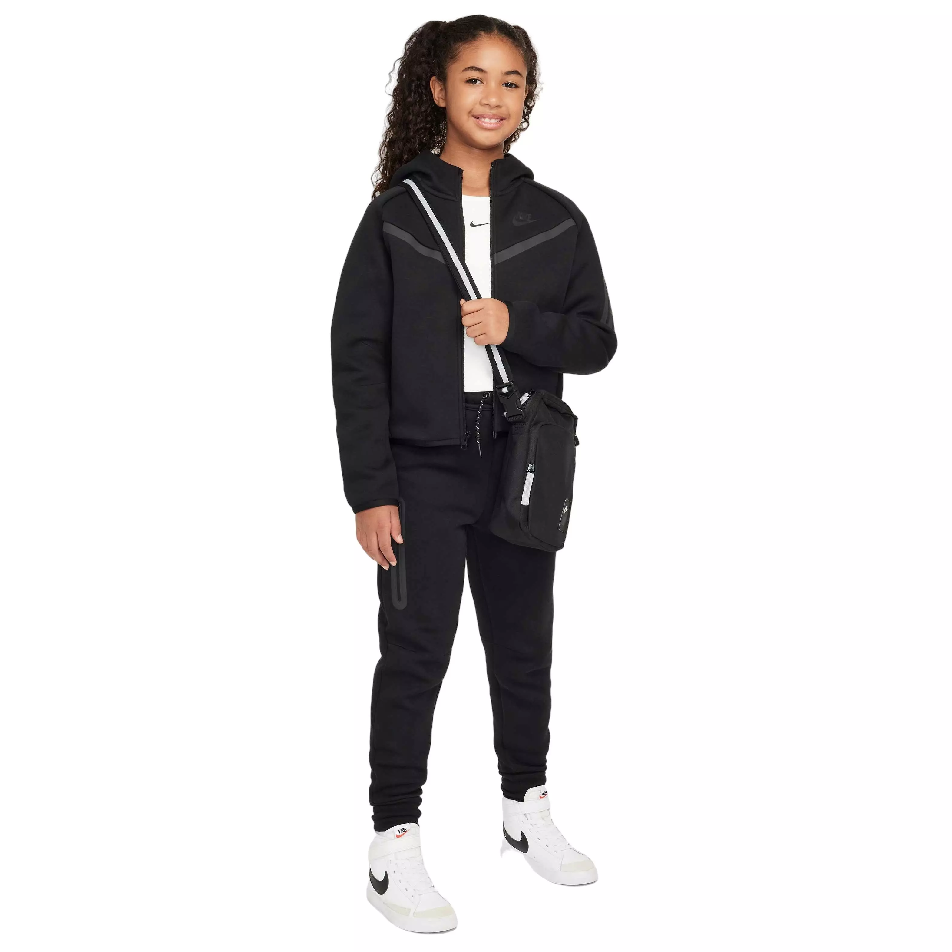 Nike Big Girls' Sportswear Tech Fleece Full-Zip Jacket - BLACK