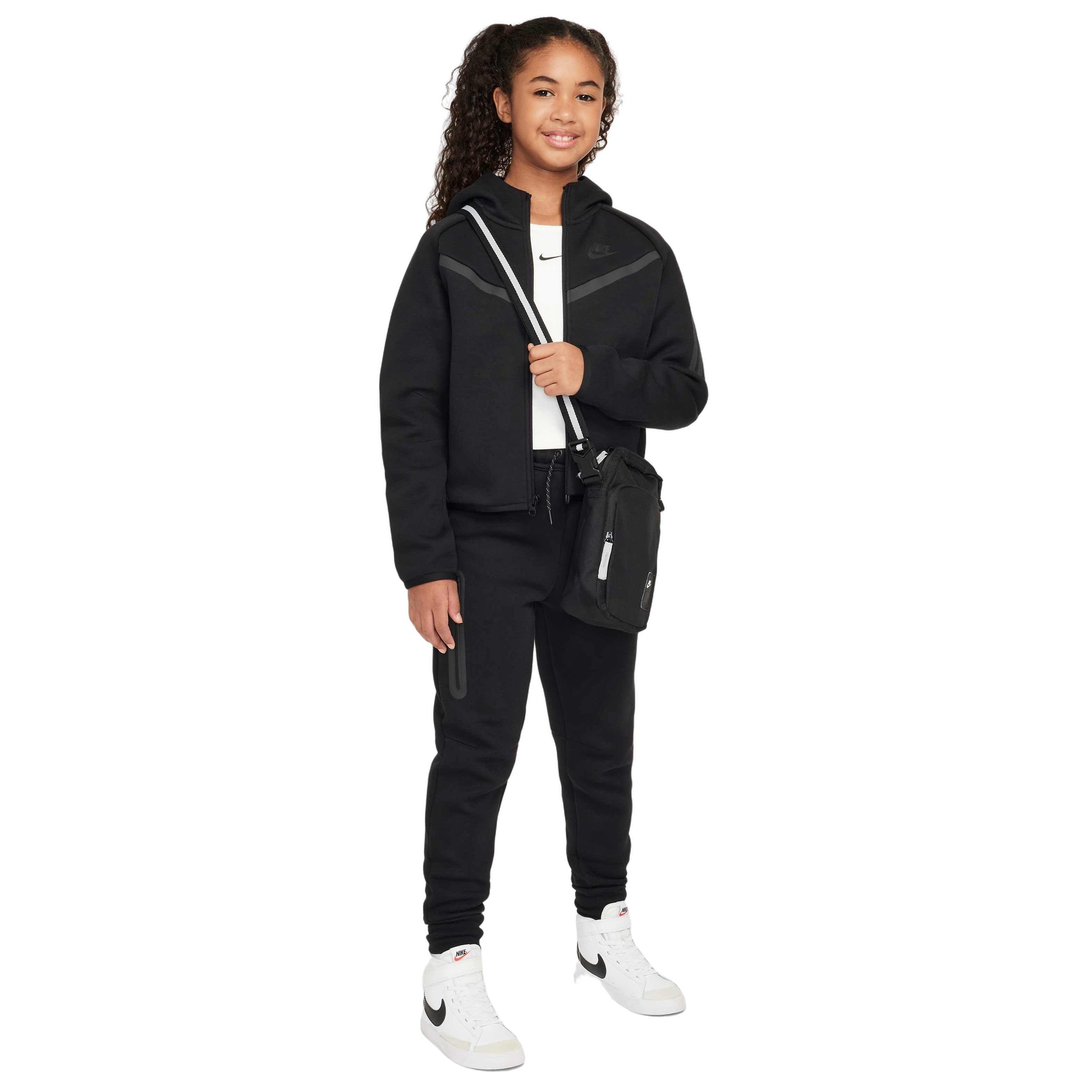 Nike Big Girls' Sportswear Tech Fleece Jacket - BLACK Thumbnail View 8