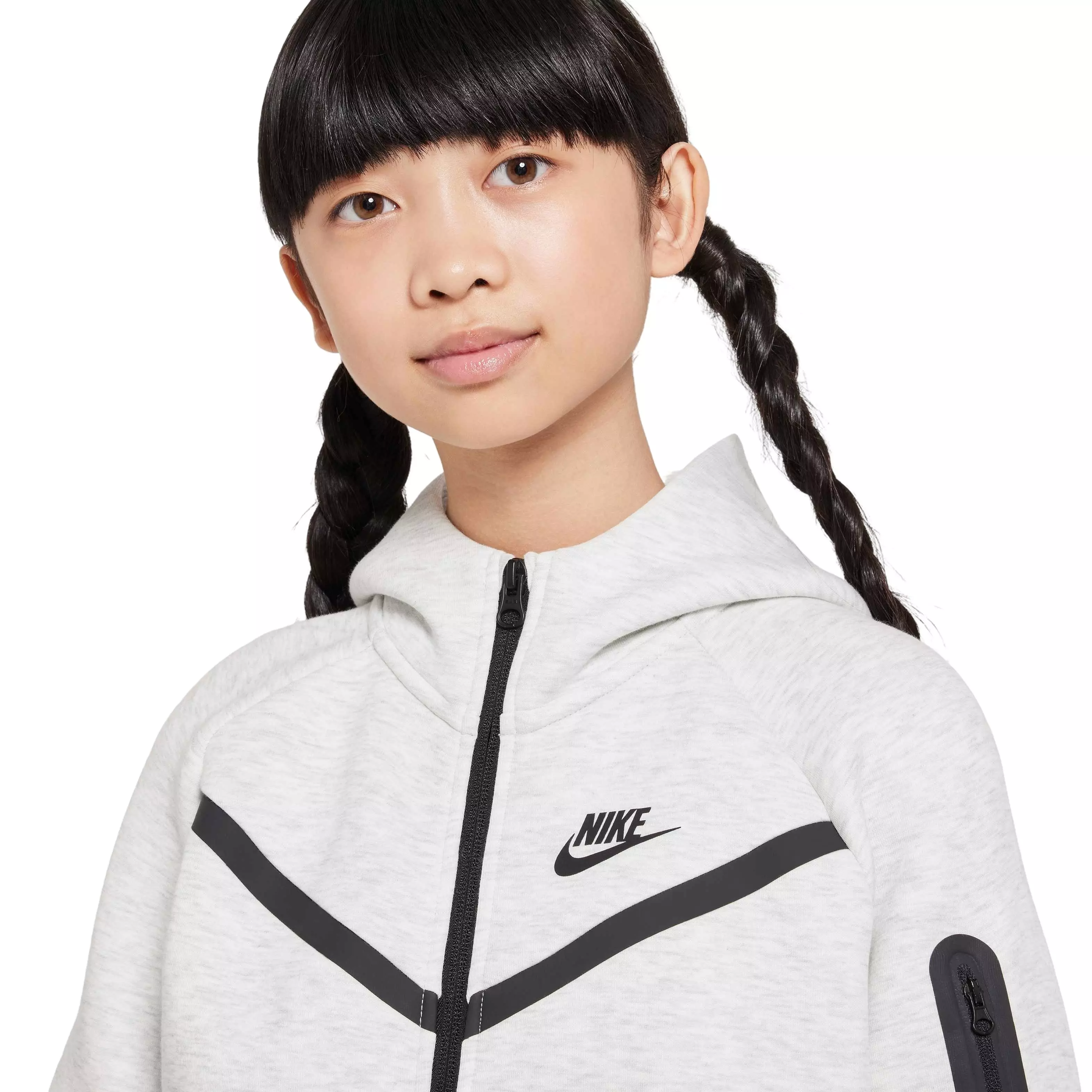 Nike Big Girls' Sportswear Tech Fleece Full-Zip Jacket - GREY