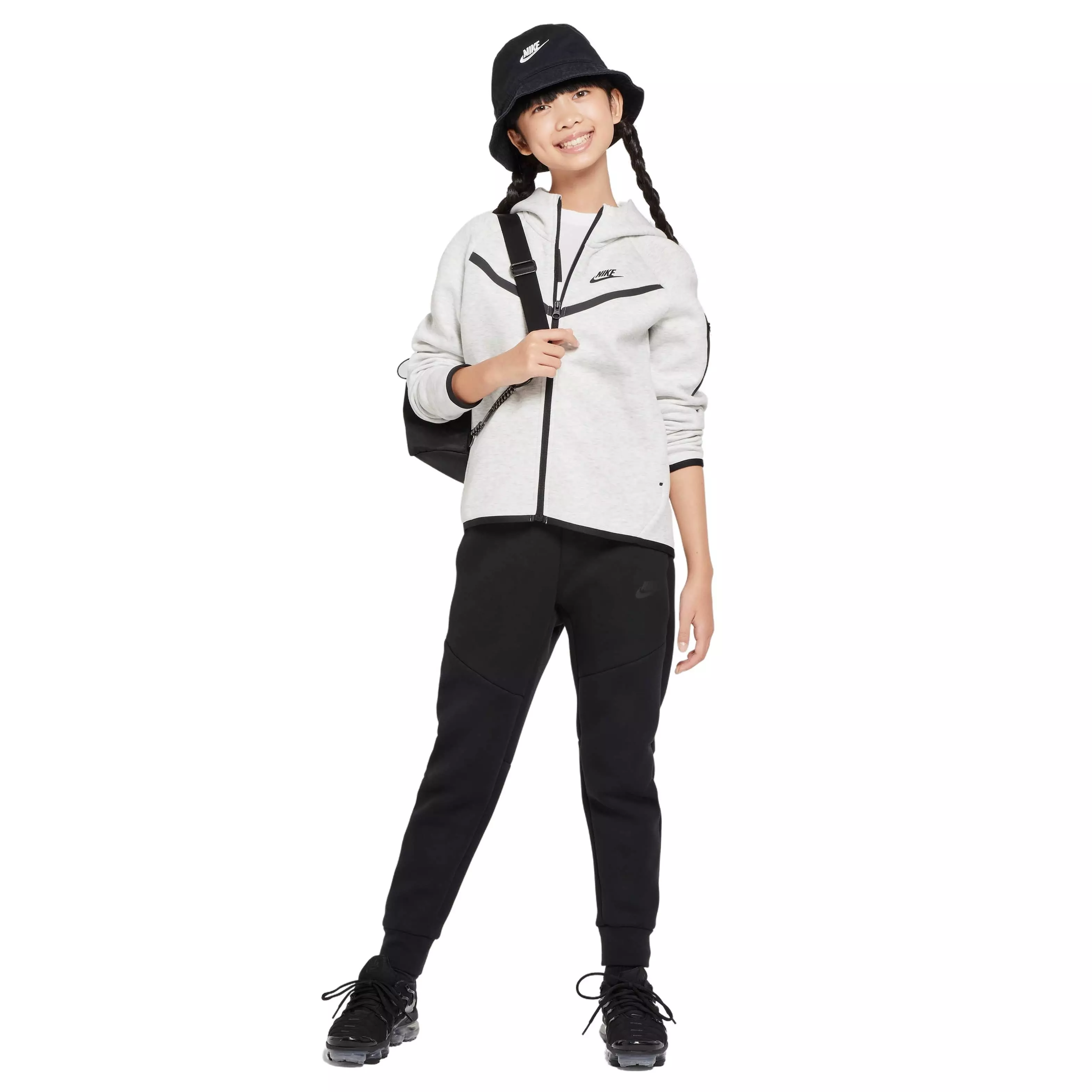 Nike Big Girls' Sportswear Tech Fleece Full-Zip Jacket - GREY