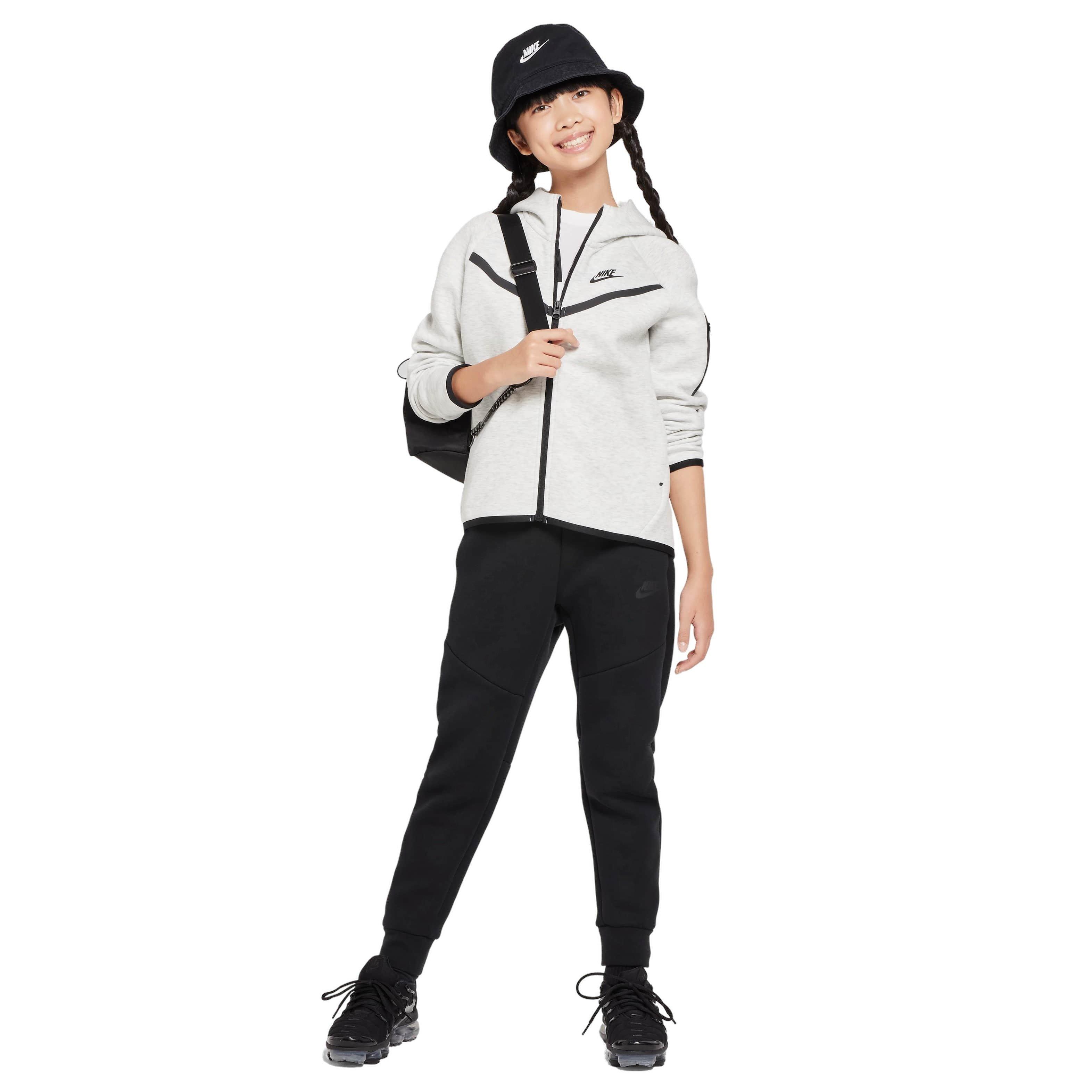 Nike Big Girls' Sportswear Tech Fleece Jacket - GREY Thumbnail View 8