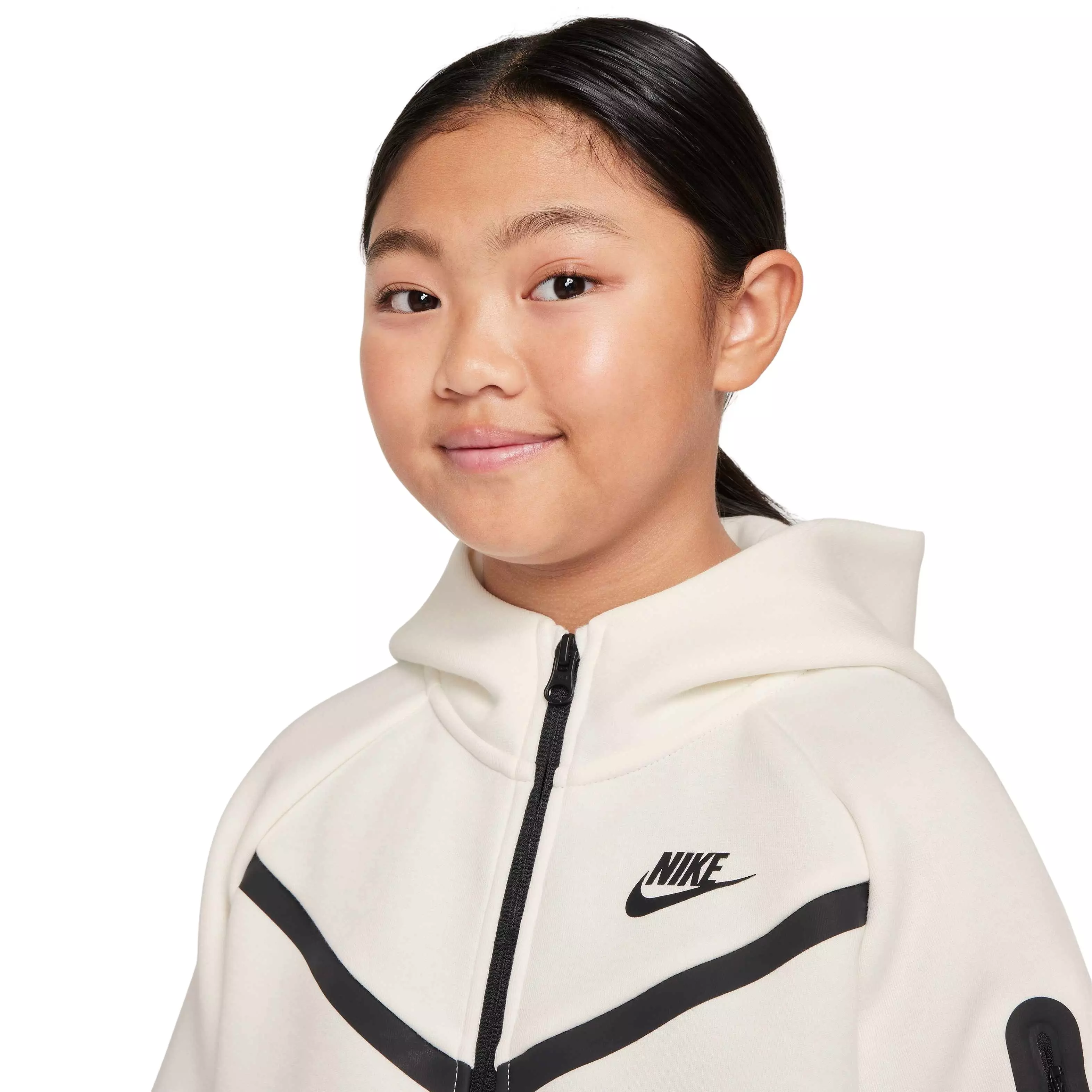 Nike Big Girls' Sportswear Tech Fleece Full-Zip Jacket - WHITE