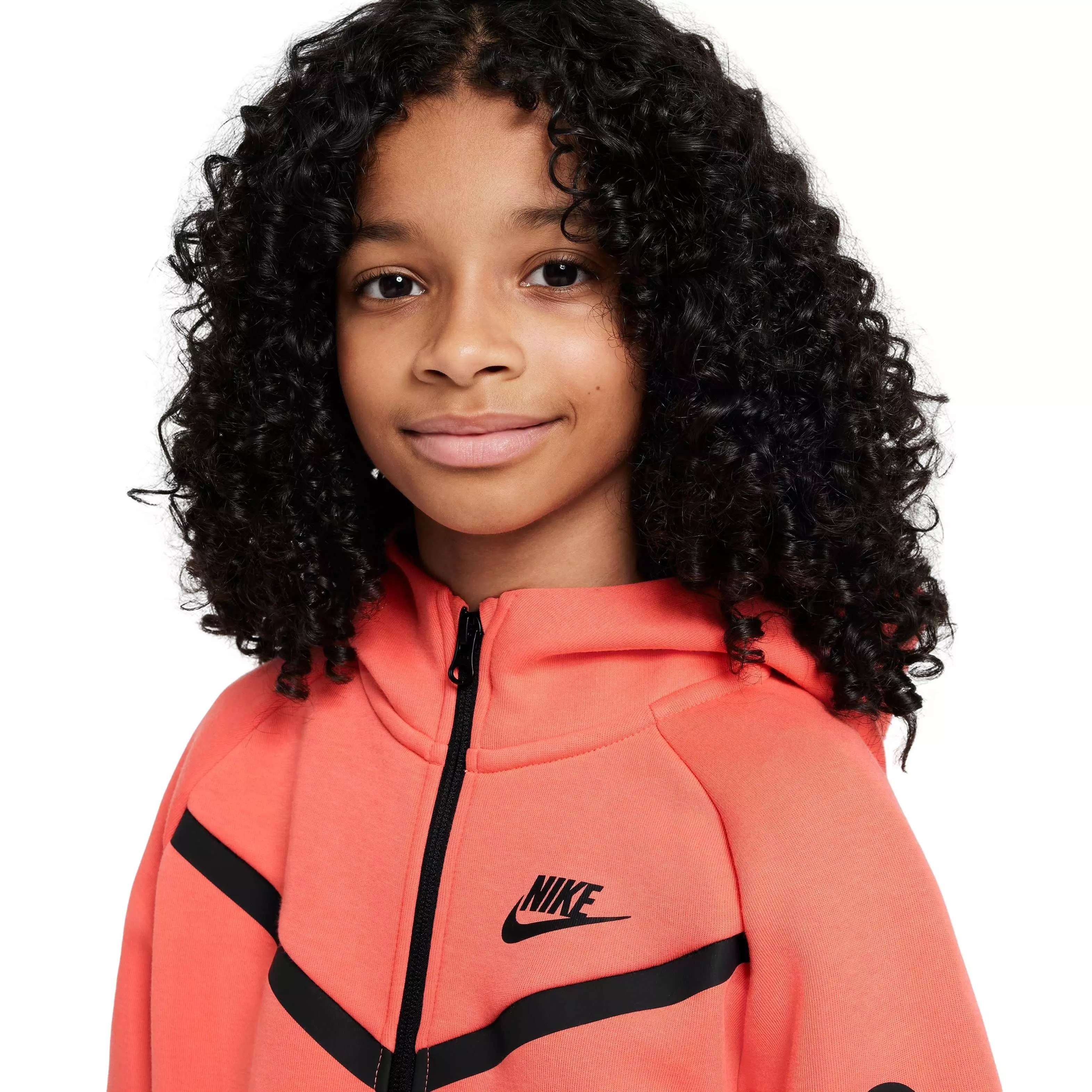 Nike Big Girls' Sportswear Tech Fleece Full-Zip Jacket - ORANGE
