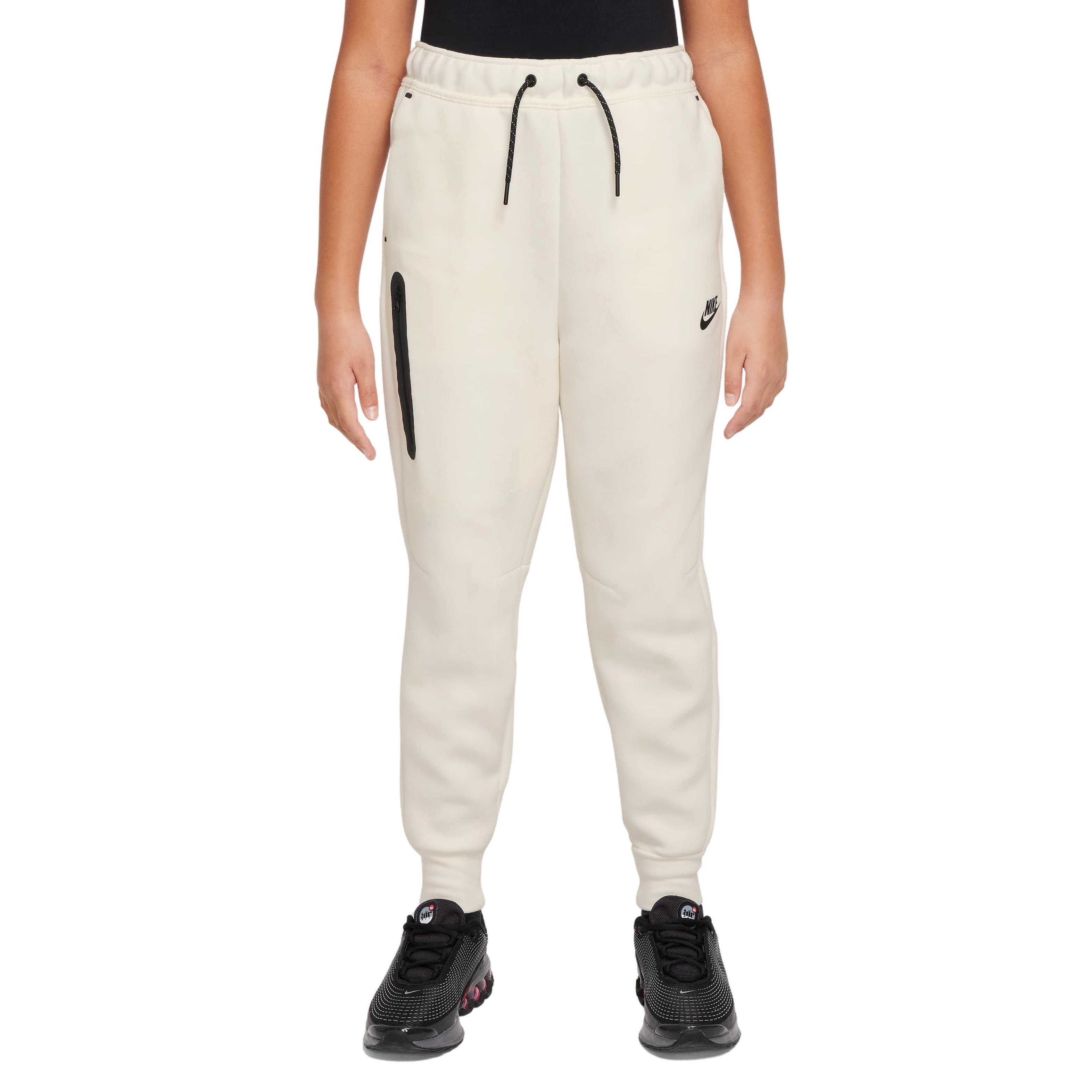 Nike Big Girls' Sportswear Tech Lightweight Fleece Joggers - WHITE Thumbnail View 1