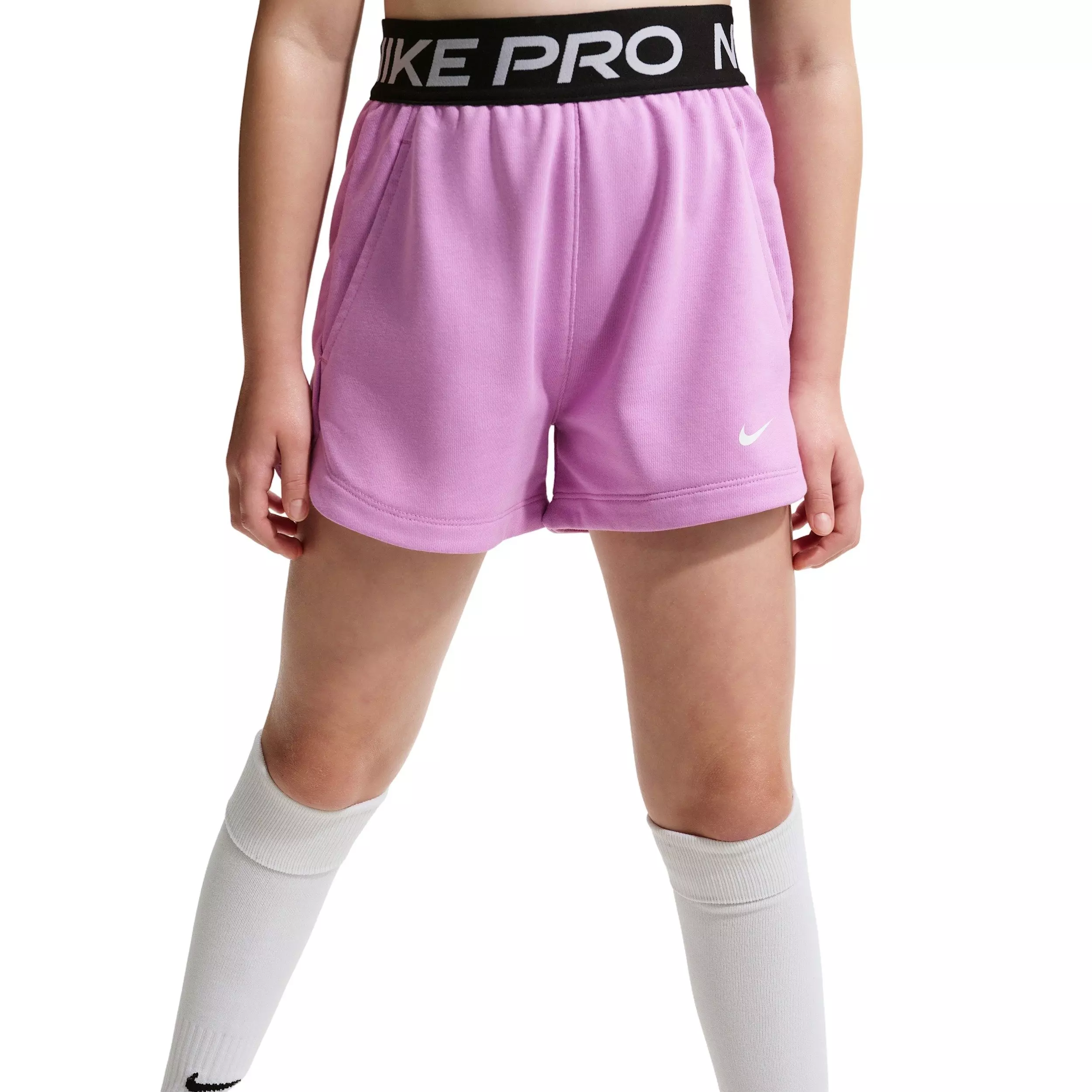 Nike Big Girls' Pro Fleece Dri-FIT Shorts - Lt Magenta - LT MAGENTA