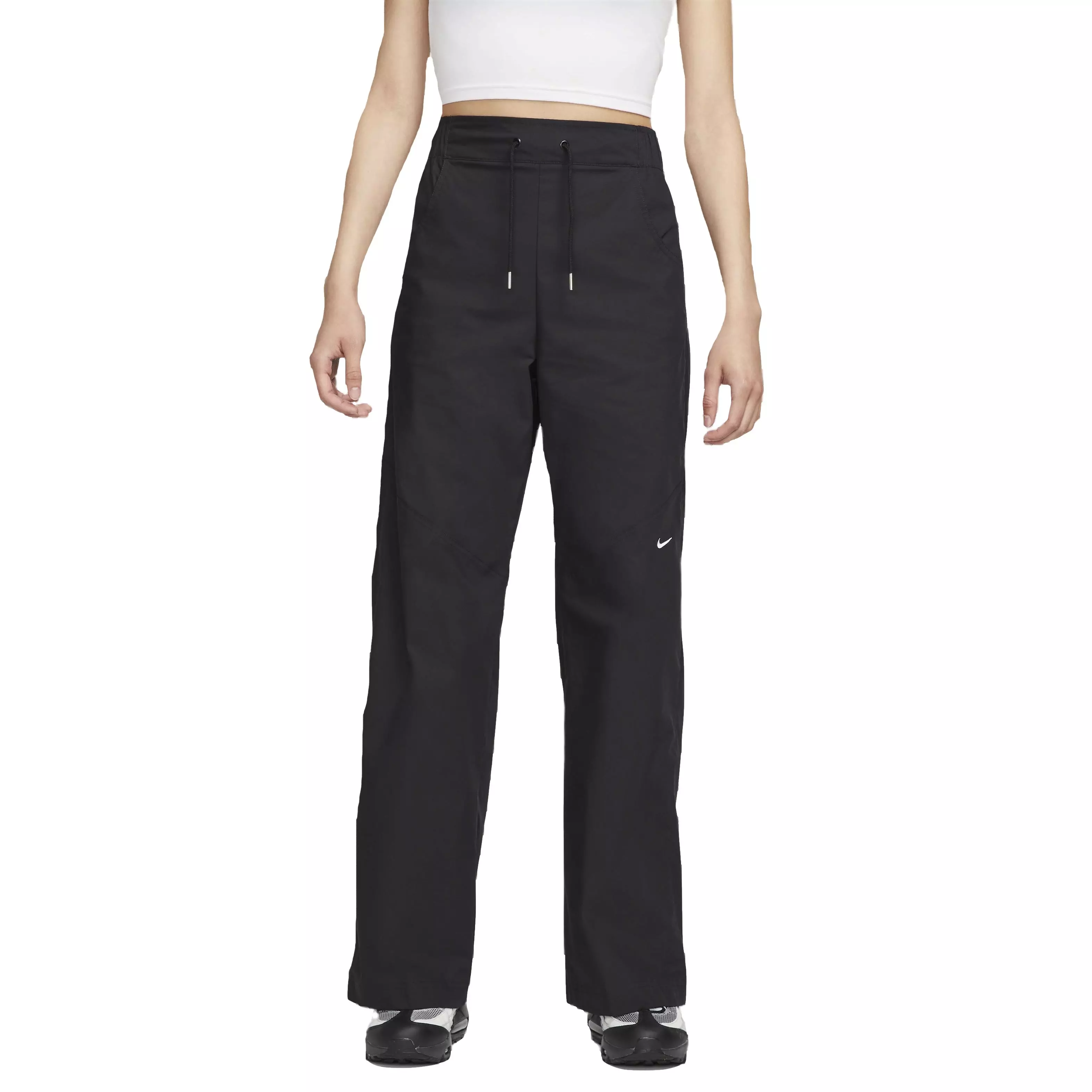Nike Women's Sportswear Essential Woven High-Rise Pants - Black - Hibbett