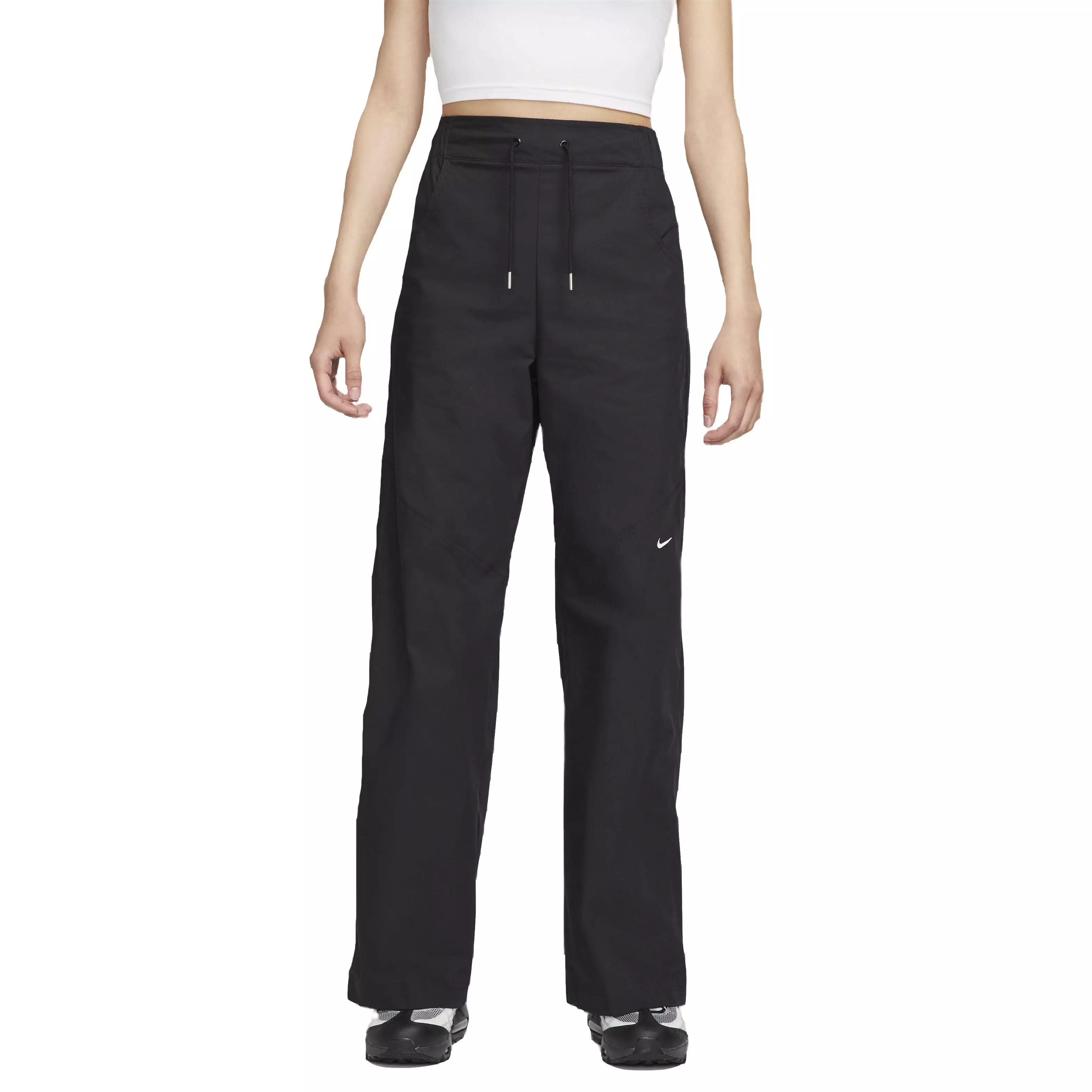 Nike Women's Sportswear Essential Woven High-Rise Pants - Black - BLACK