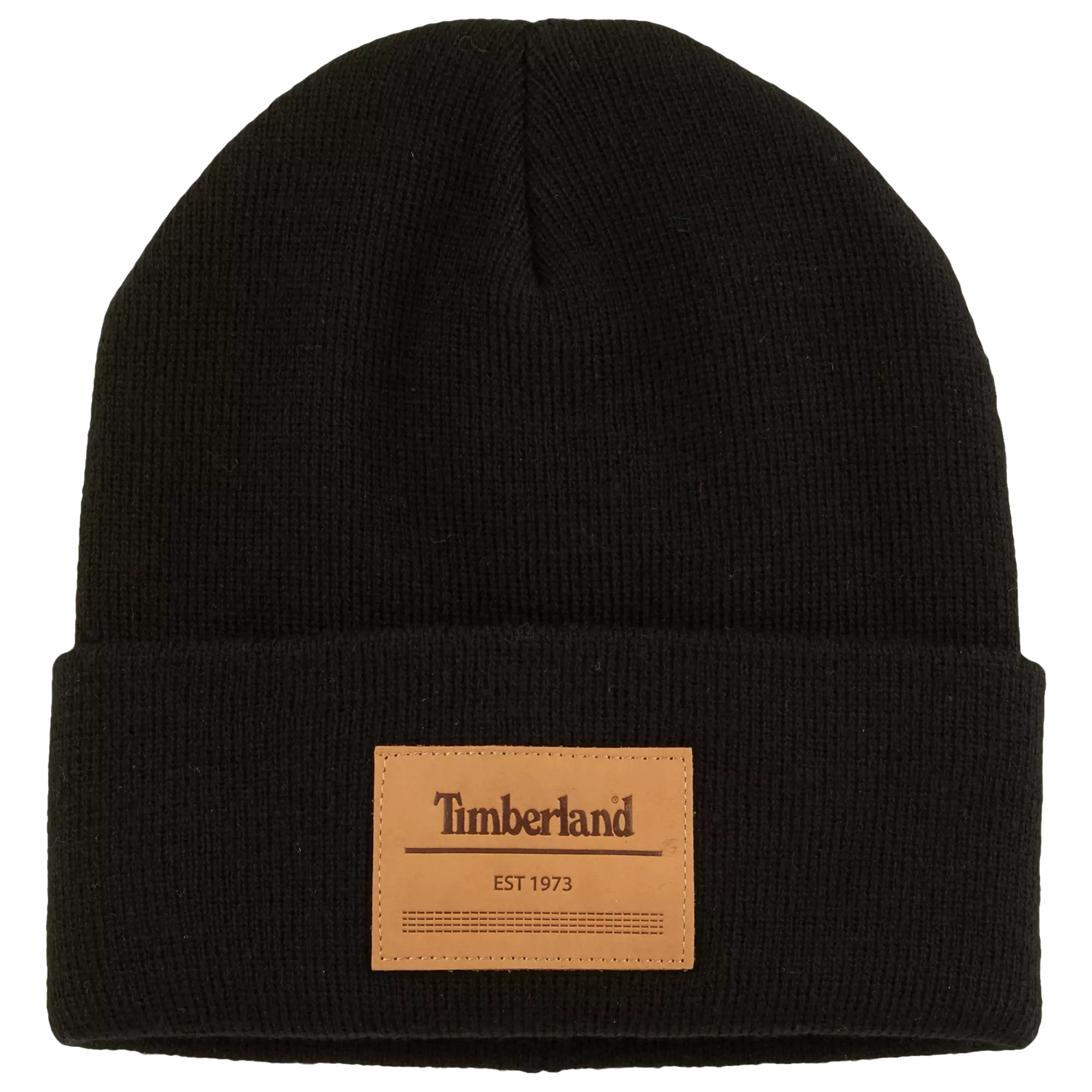 Timberland Watch Cap with Patch Knit Hat - BLACK
