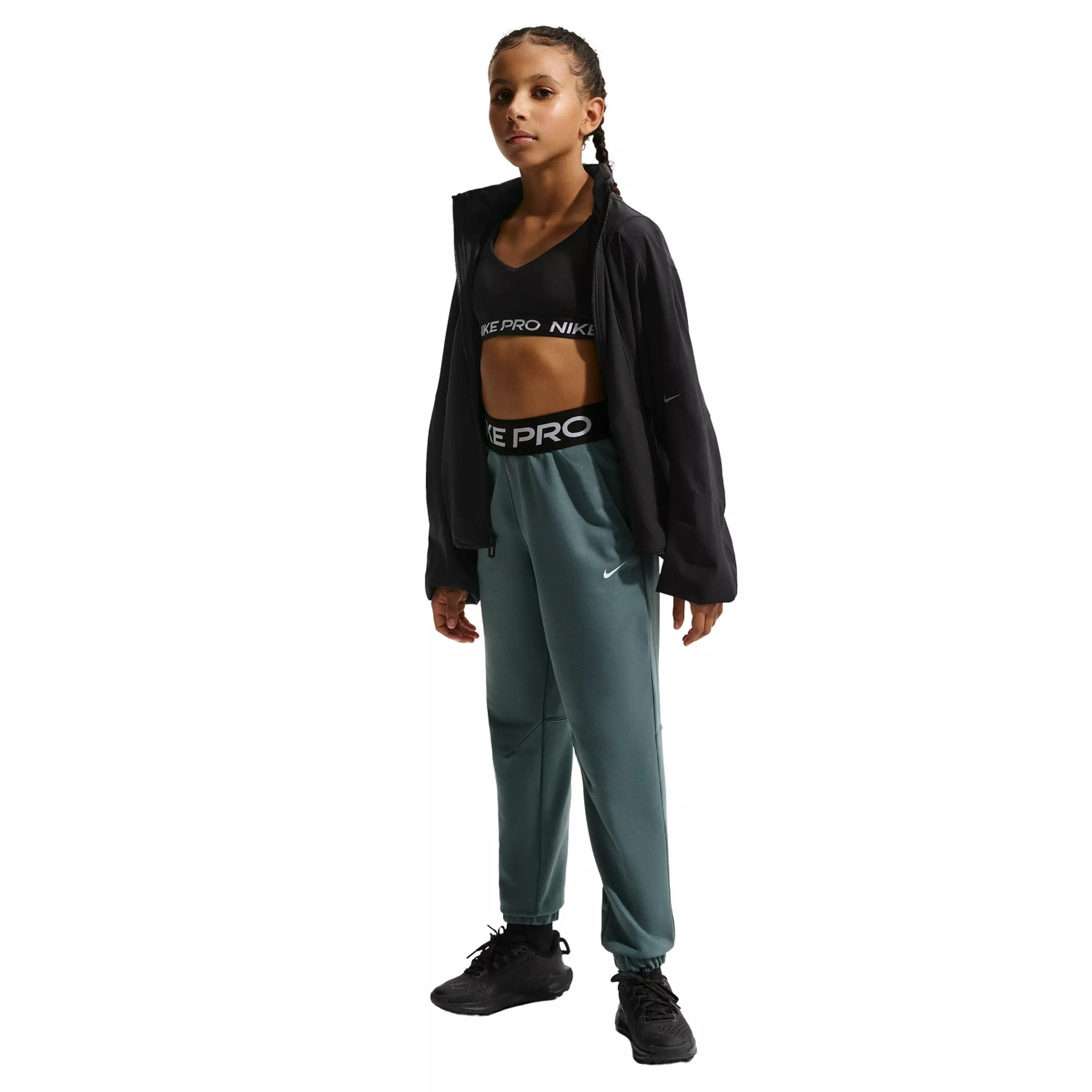 Nike Big Girls' Pro Fleece Dri-FIT Joggers -Mineral Slate - MINERAL SLATE