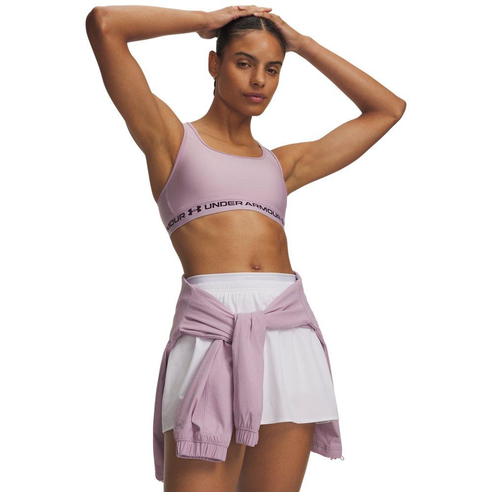 Under Armour Women's Crossback Mid Sports Bra - Pink/Purple - PINK/PURPLE Thumbnail View 1