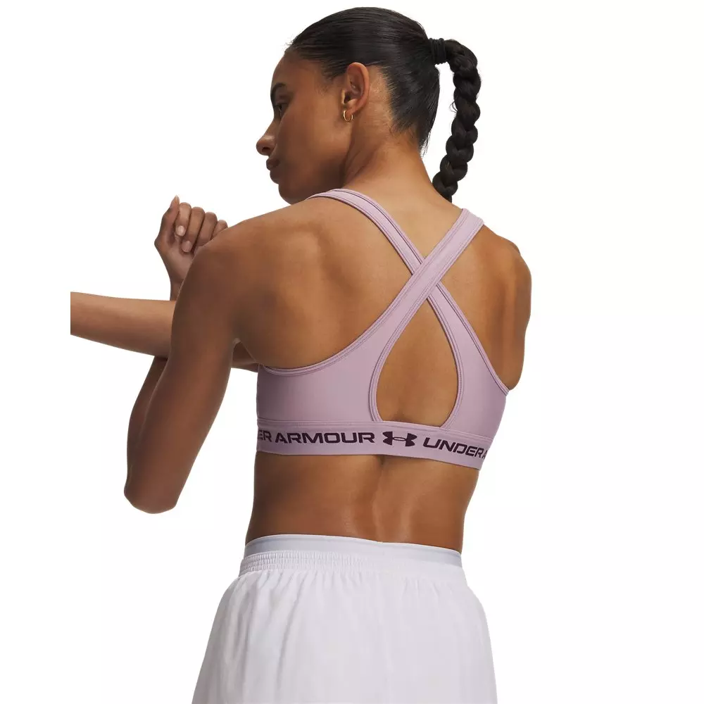 Under Armour Women's Crossback Mid Sports Bra - Pink/Purple - PINK/PURPLE