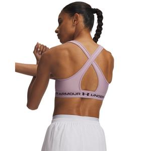 Under Armour Women's Crossback Mid Sports Bra - Pink/Purple
