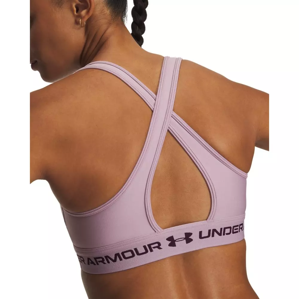 Under Armour Women's Crossback Mid Sports Bra - Pink/Purple - PINK/PURPLE