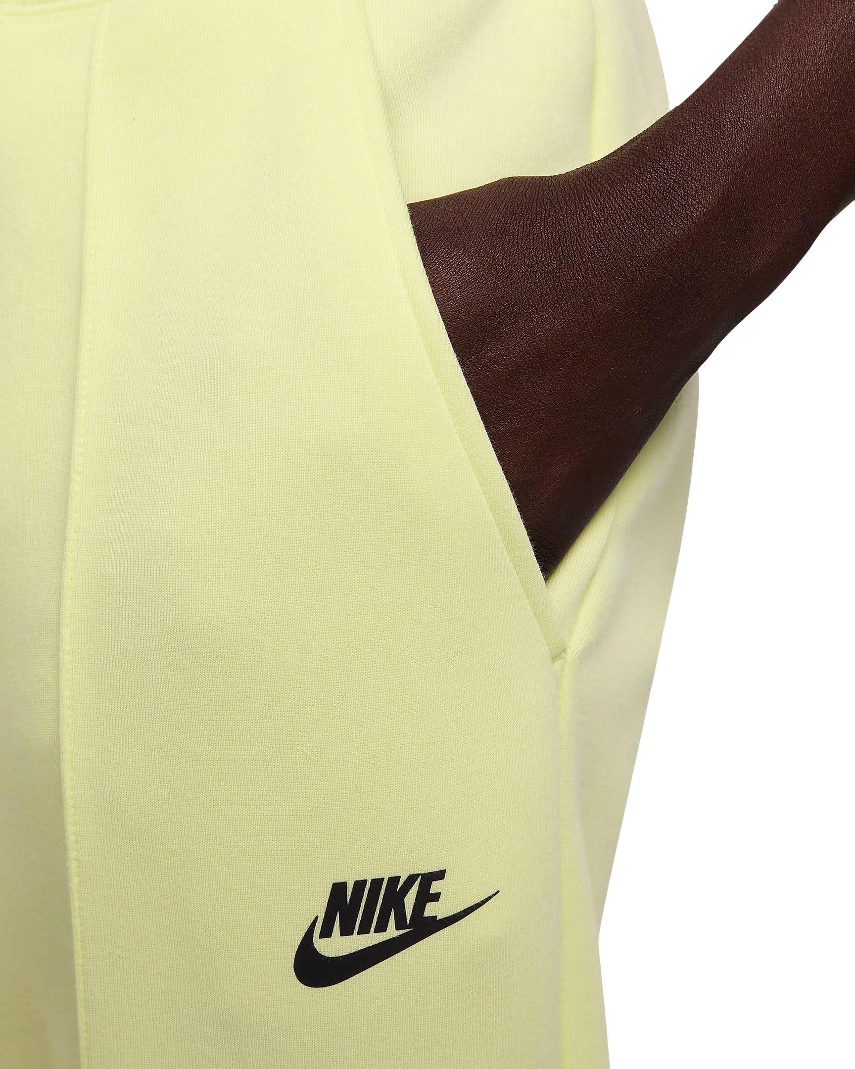 Nike Women's Sportswear Tech Fleece Mid-Rise Joggers - Neon Green - NEON GREEN Thumbnail View 4