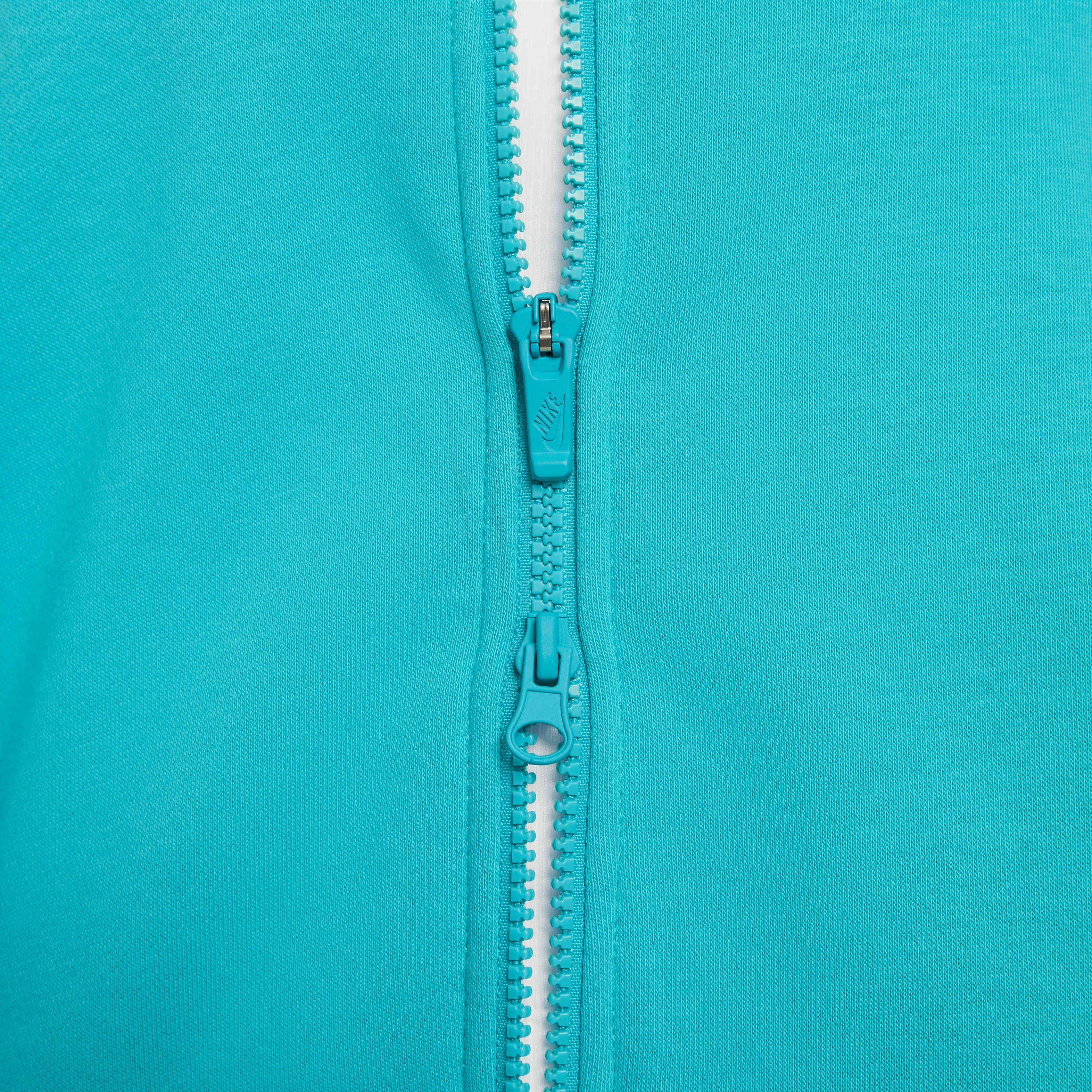 Nike Sportswear Club Fleece Oversized Full-Zip Big Girls' Turquoise Jacket