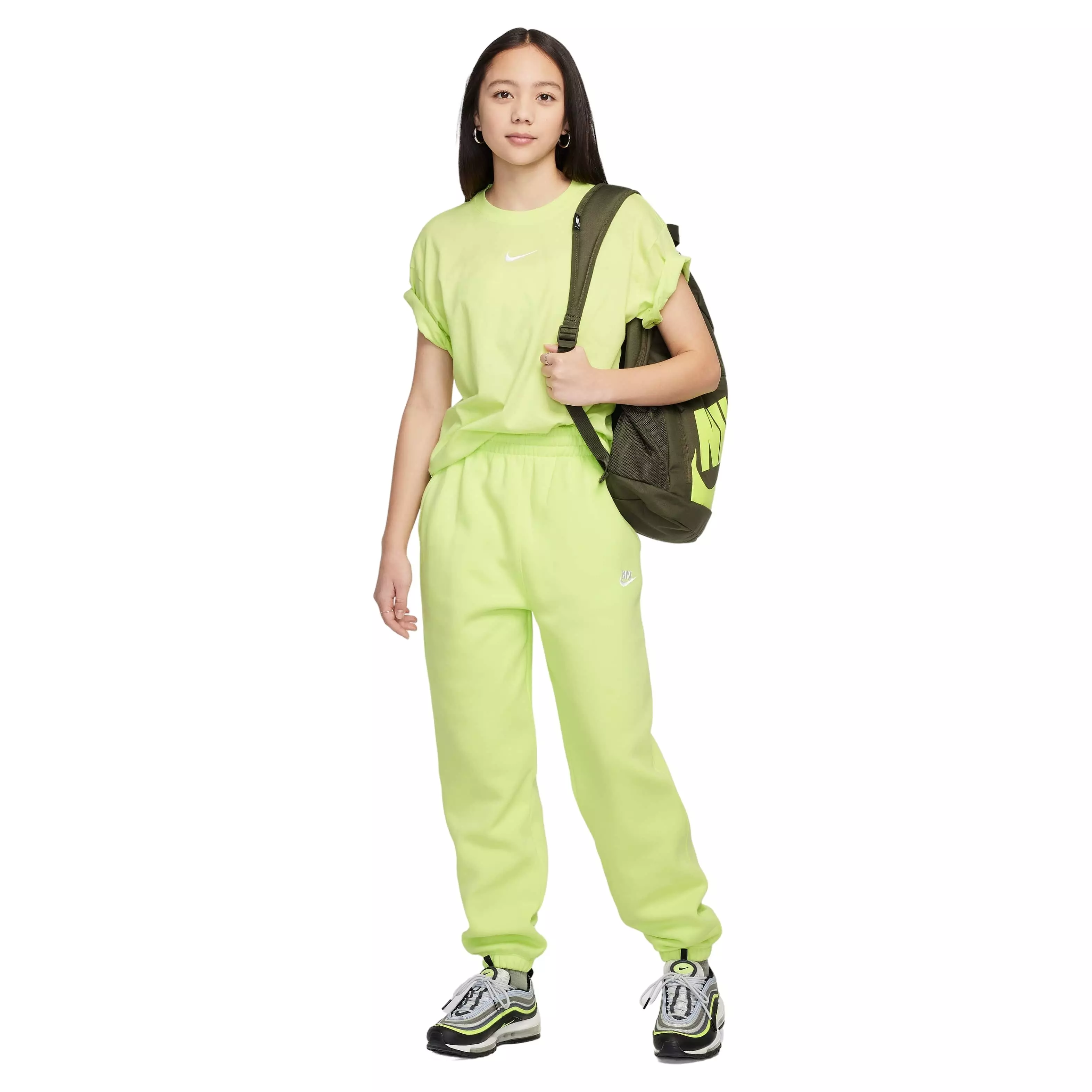 Nike Big Girls' Sportswear Club Fleece Loose Pants - YELLOW