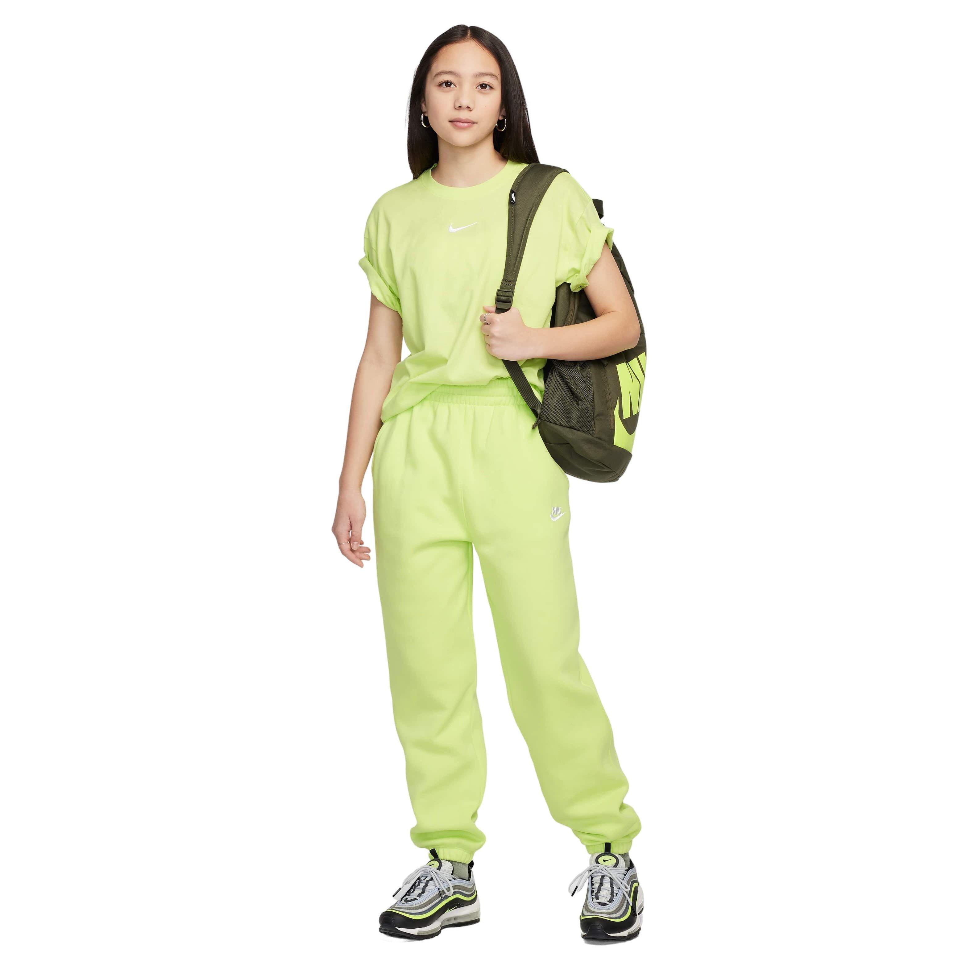 Nike Big Girls' Sportswear Club Lightweight Fleece Loose Pants - YELLOW Thumbnail View 7