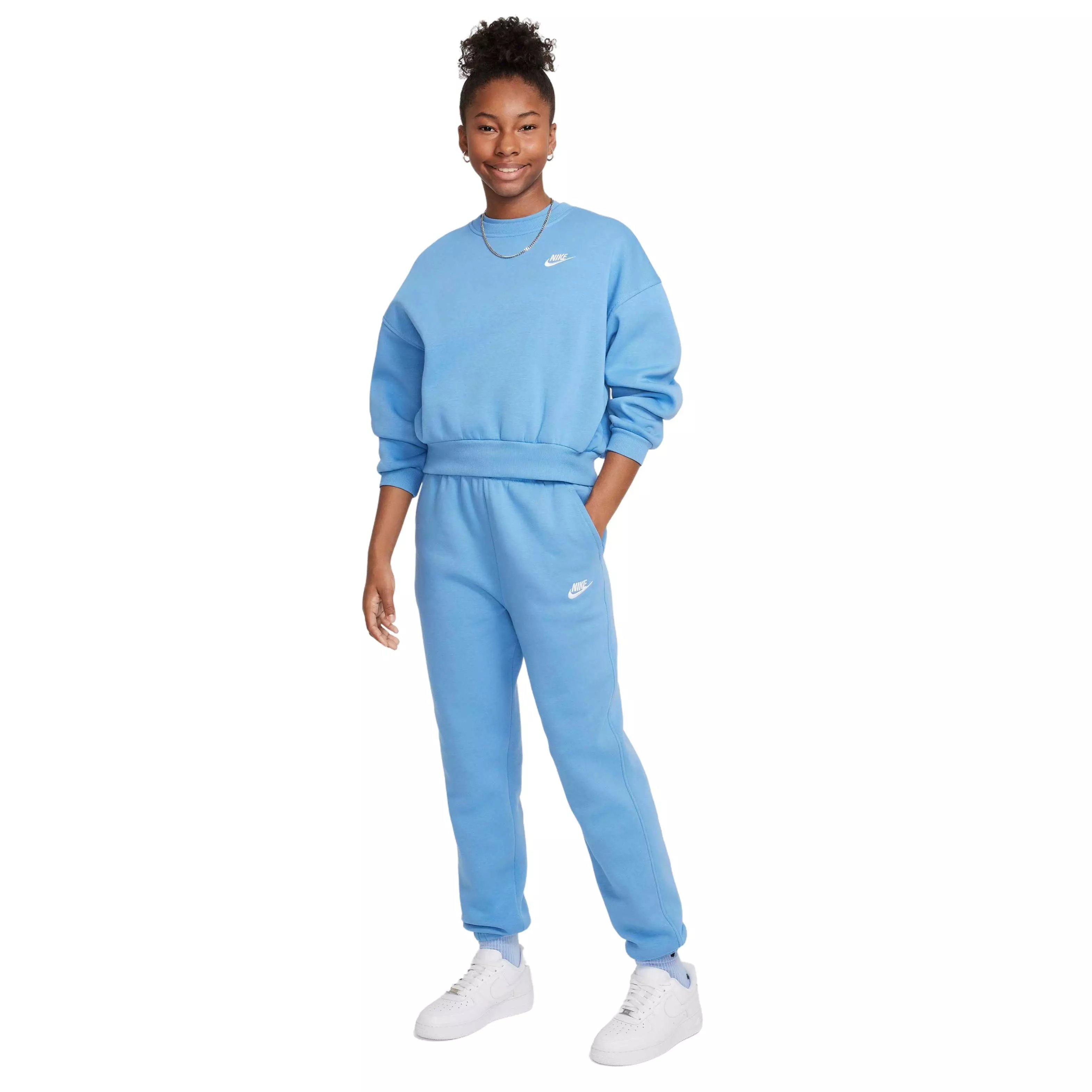 Nike Big Girls' Sportswear Club Fleece Loose Pants - BLUE