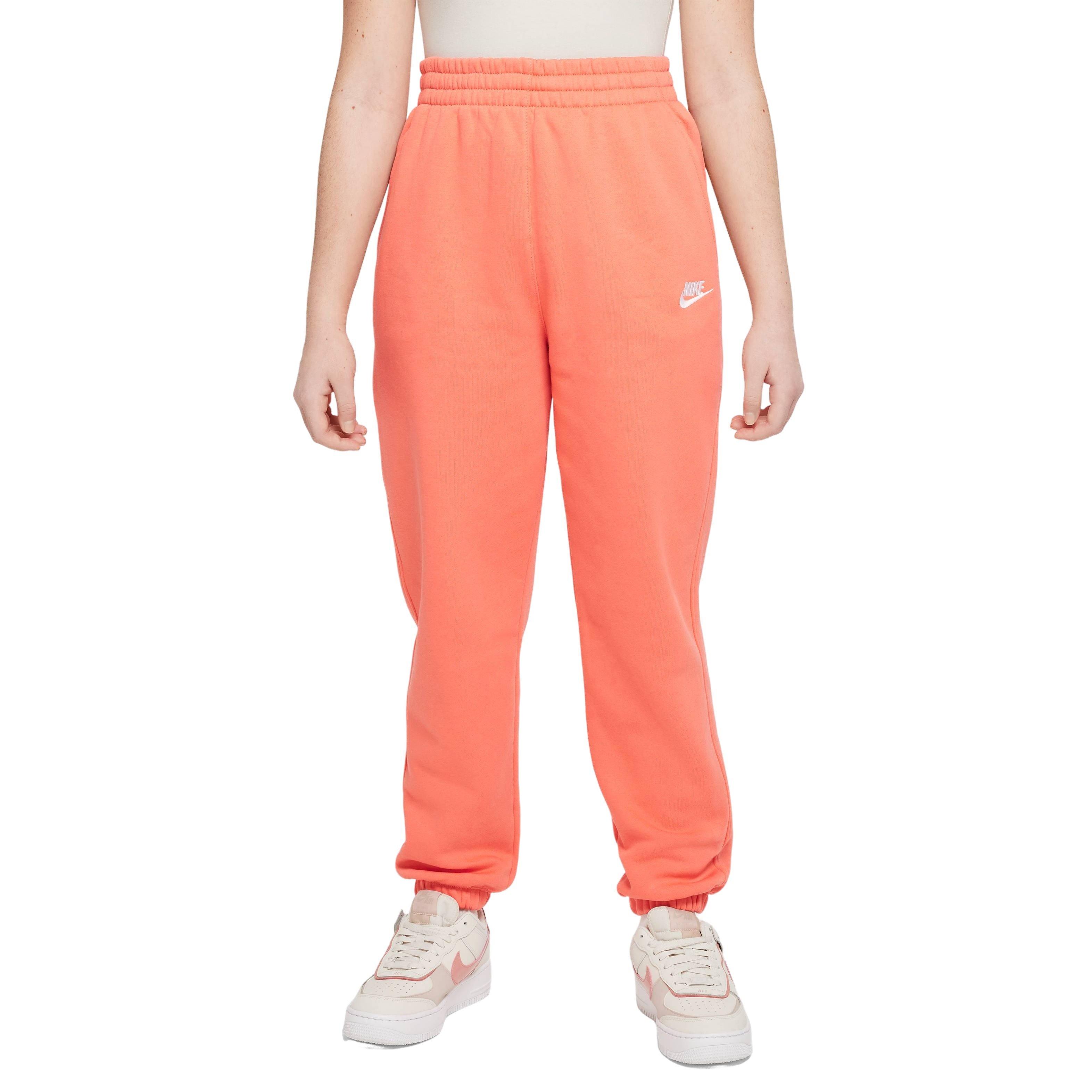 Nike Big Girls' Sportswear Club Lightweight Fleece Loose Pants - ORANGE Thumbnail View 1