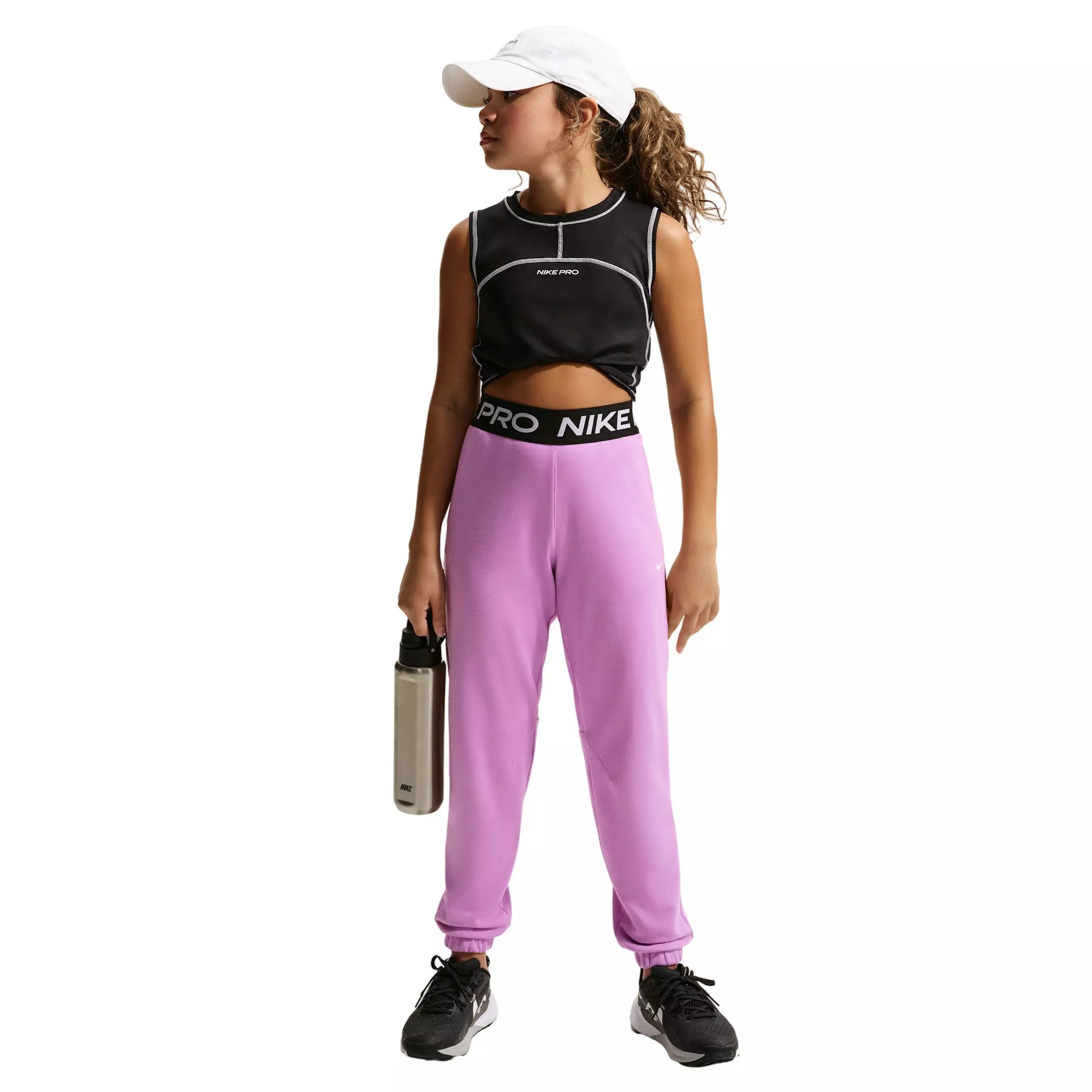 Nike Big Girls' Pro Fleece Dri-FIT Joggers - Lt Magenta - LT MAGENTA