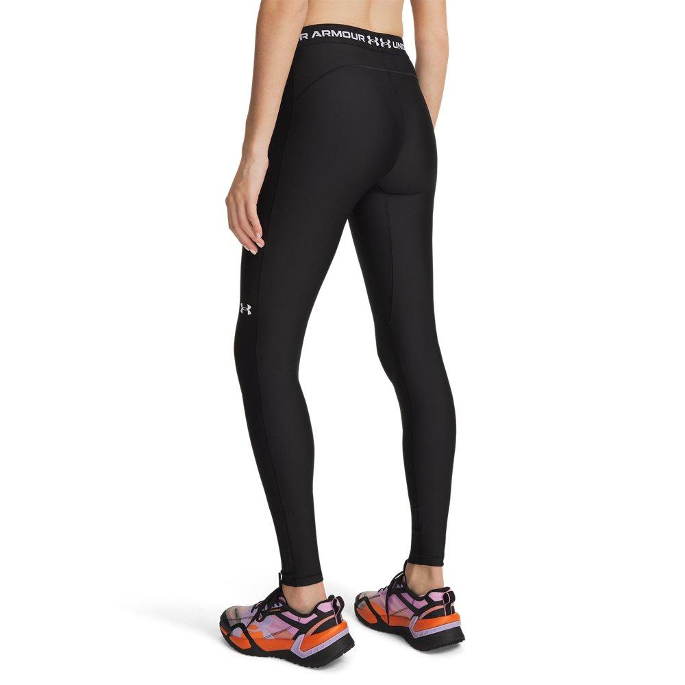 Under Armour Women's HeatGear Mid-Rise Leggings - Black/White - WHITE/BLACK Thumbnail View 2