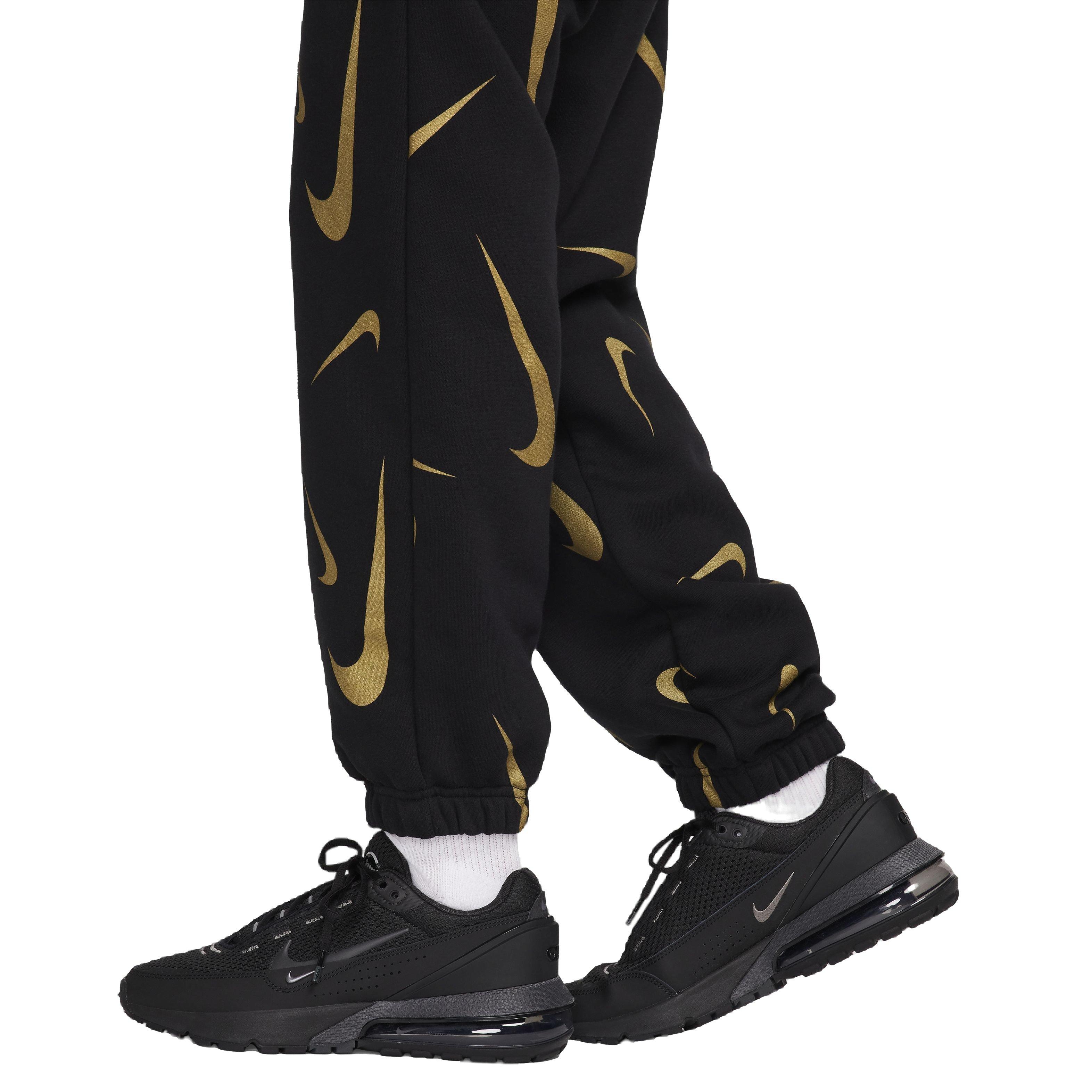 Nike Women's Sportswear High-Waisted Fleece AOP Joggers -​Black/Bronzine -  Hibbett