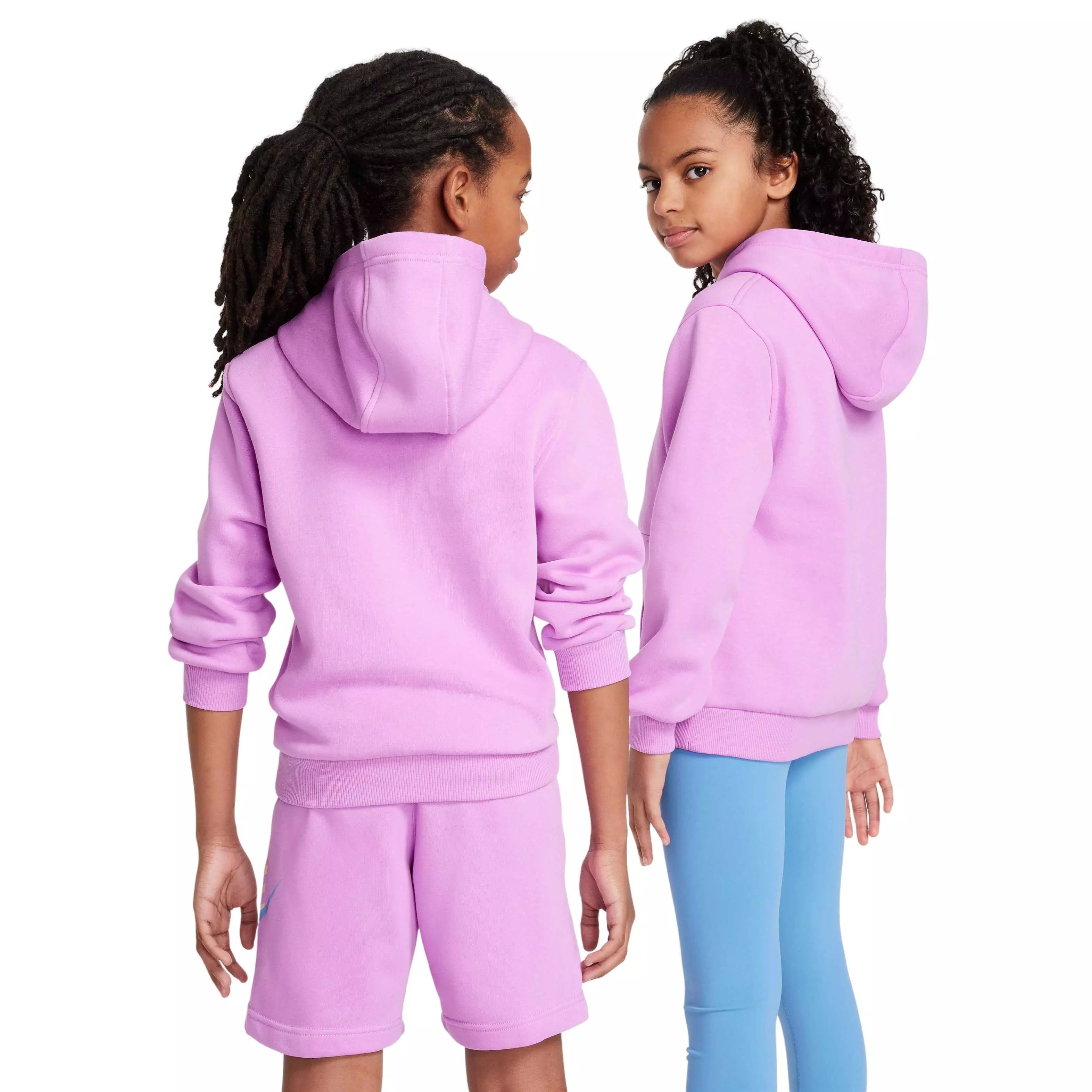 Nike Big Kids' Sportswear Club HBR Fleece Hoodie - FUCHSIA