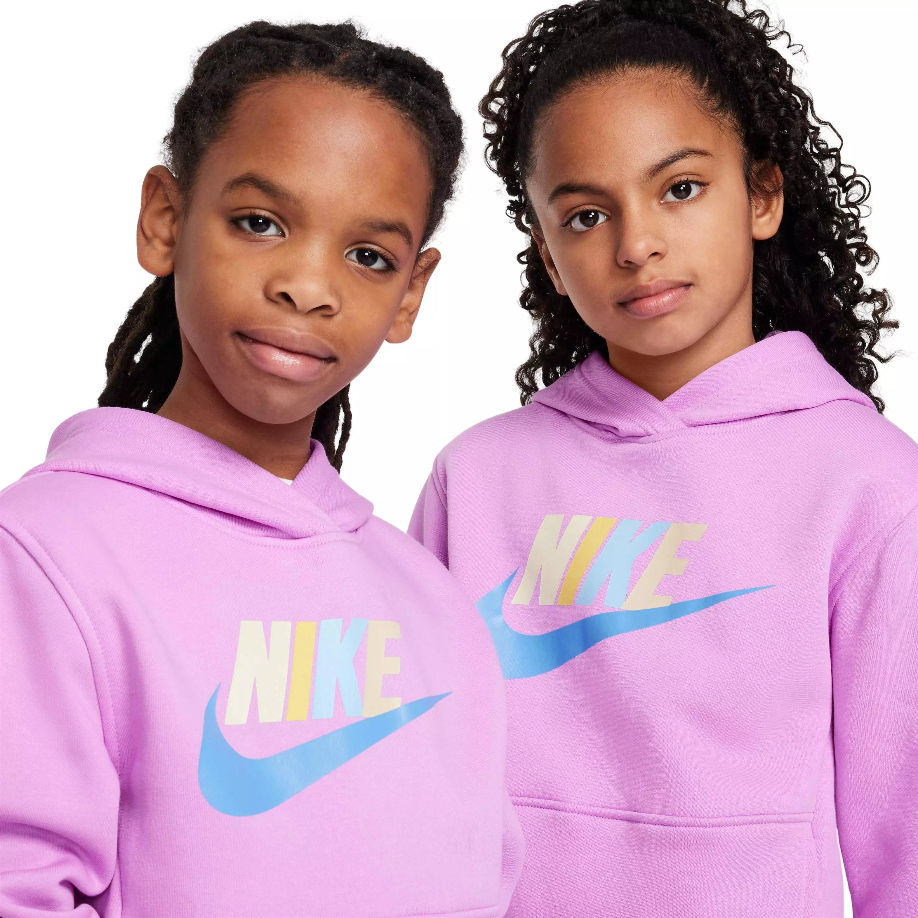 Nike Big Kids' Sportswear Club HBR Fleece Hoodie - FUCHSIA