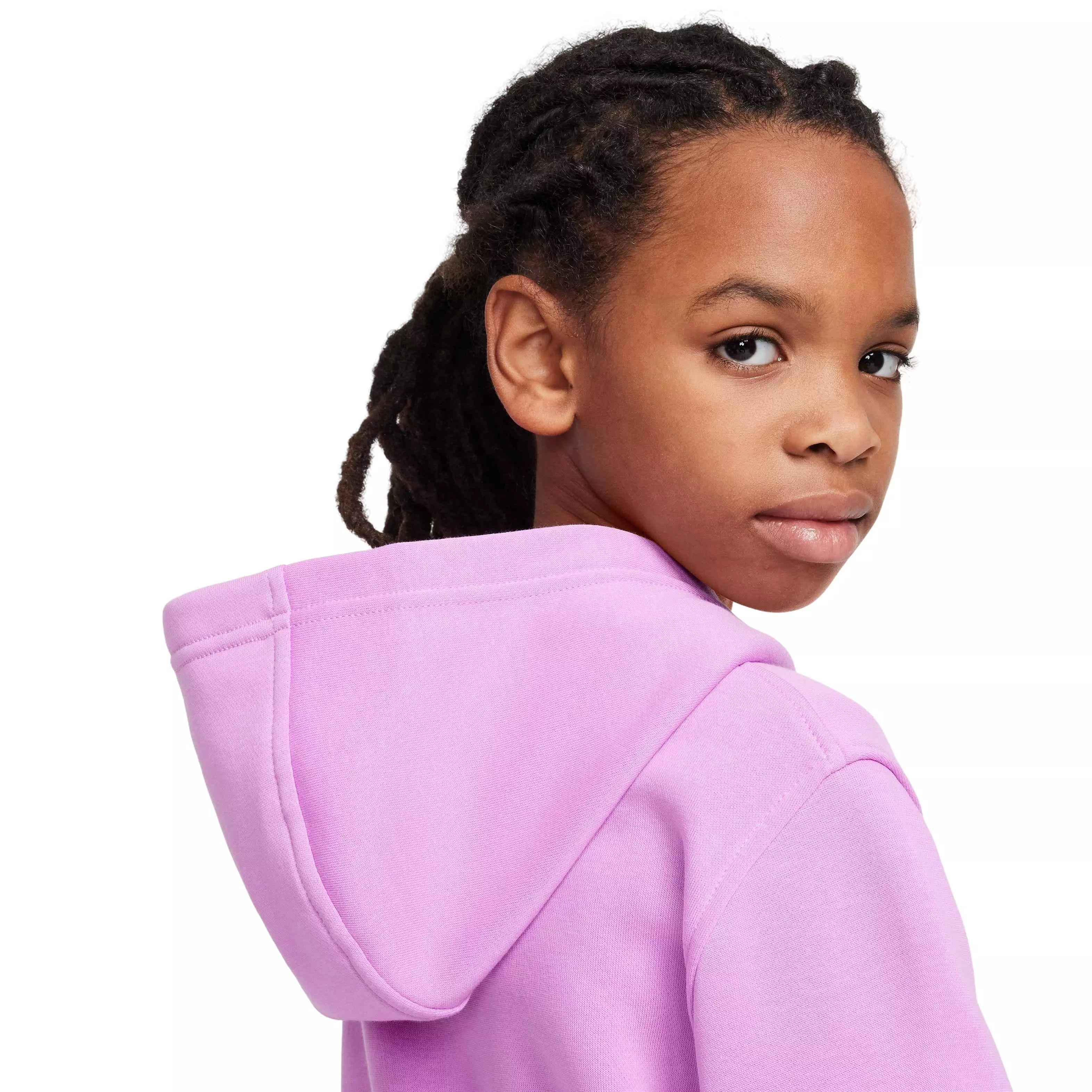 Nike Big Kids' Sportswear Club HBR Fleece Hoodie - FUCHSIA