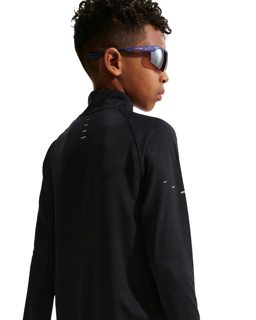 Nike Stride Dri-FIT Big Kids' Black 1/2 Zip Top