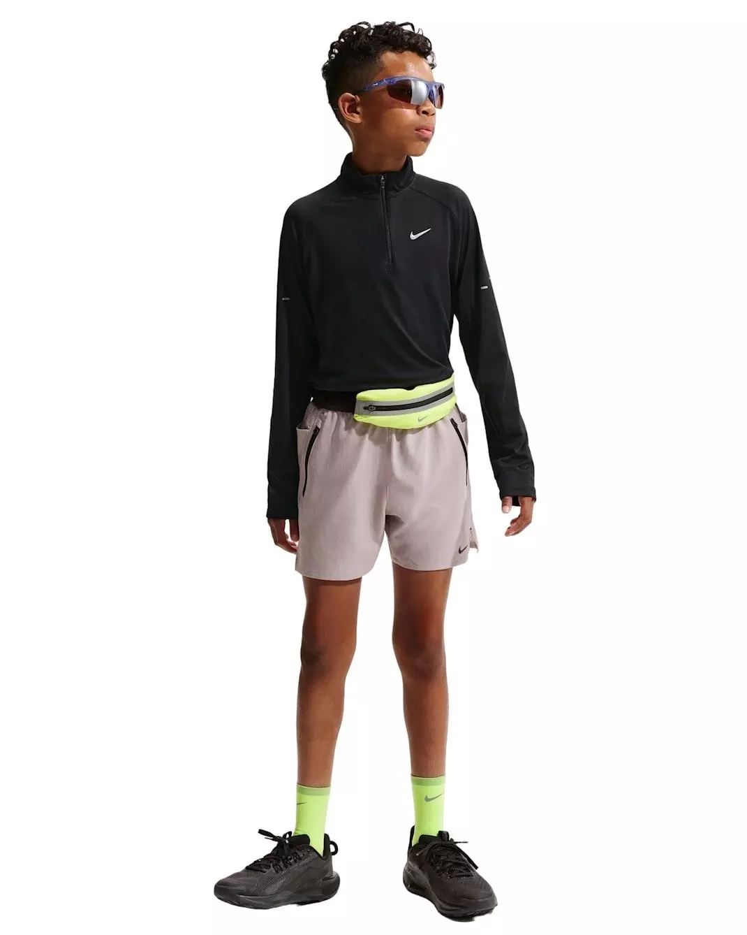 Nike Big Kids' Stride Dri-FIT 1/2 Zip Top - Black - BLACK