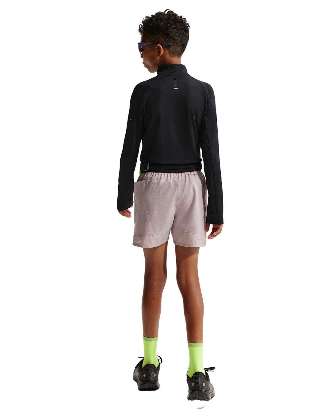 Nike Stride Dri-FIT Big Kids' Black 1/2 Zip Top