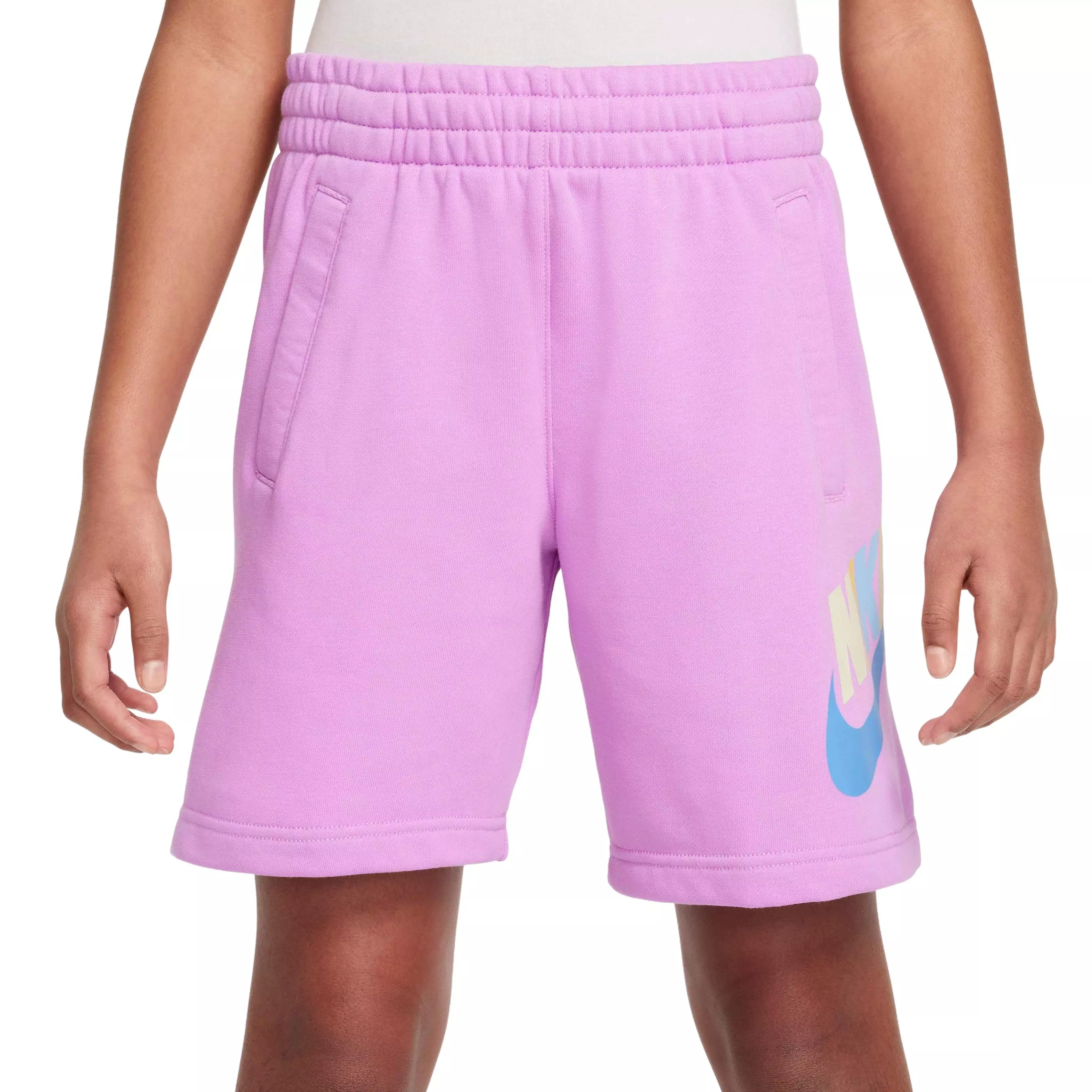 Nike Big Kids' Sportswear Club French Terry HBR Shorts - FUCHSIA