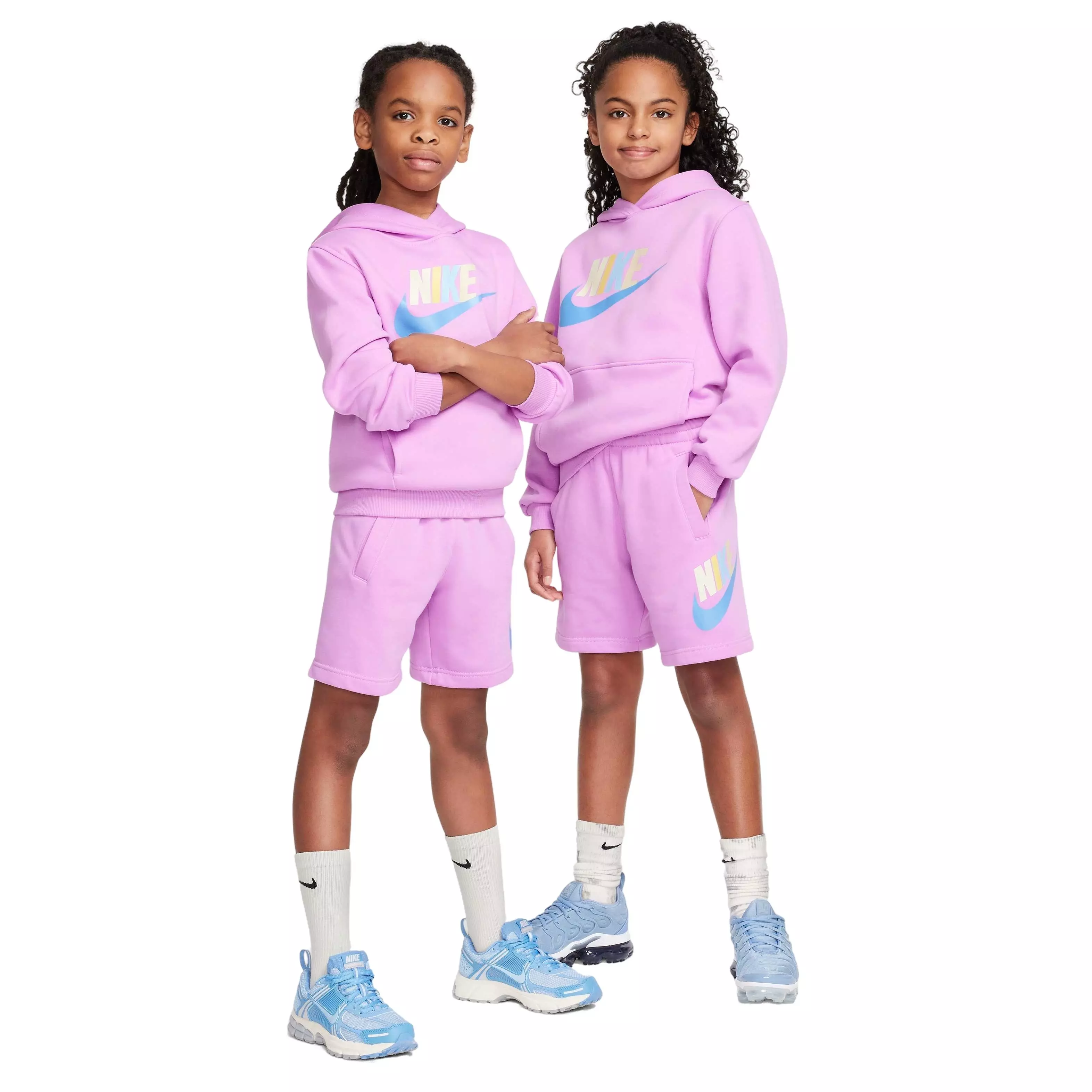 Nike Big Kids' Sportswear Club French Terry HBR Shorts - FUCHSIA