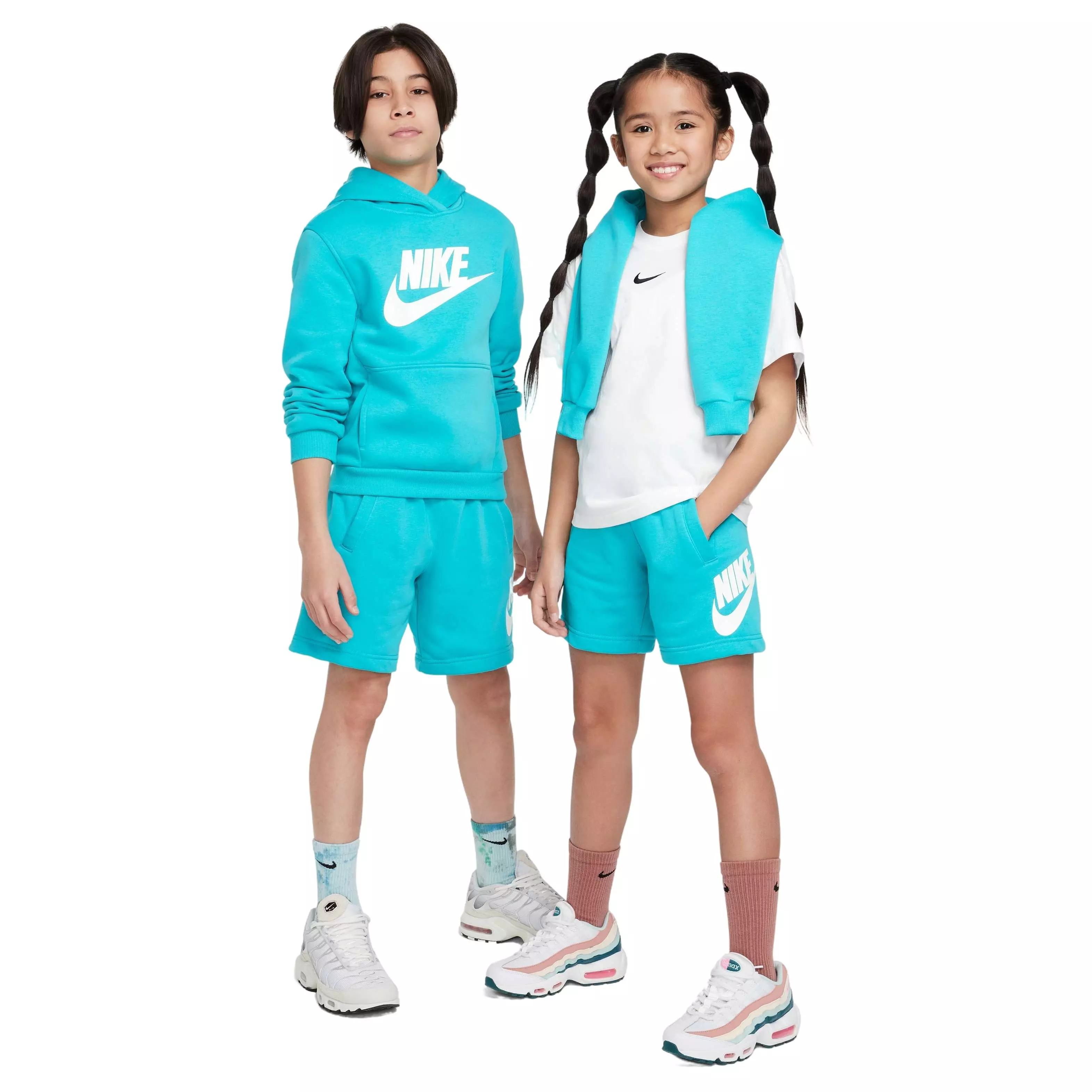 Nike Big Kids' Sportswear Club French Terry HBR Shorts - TURQUOISE 