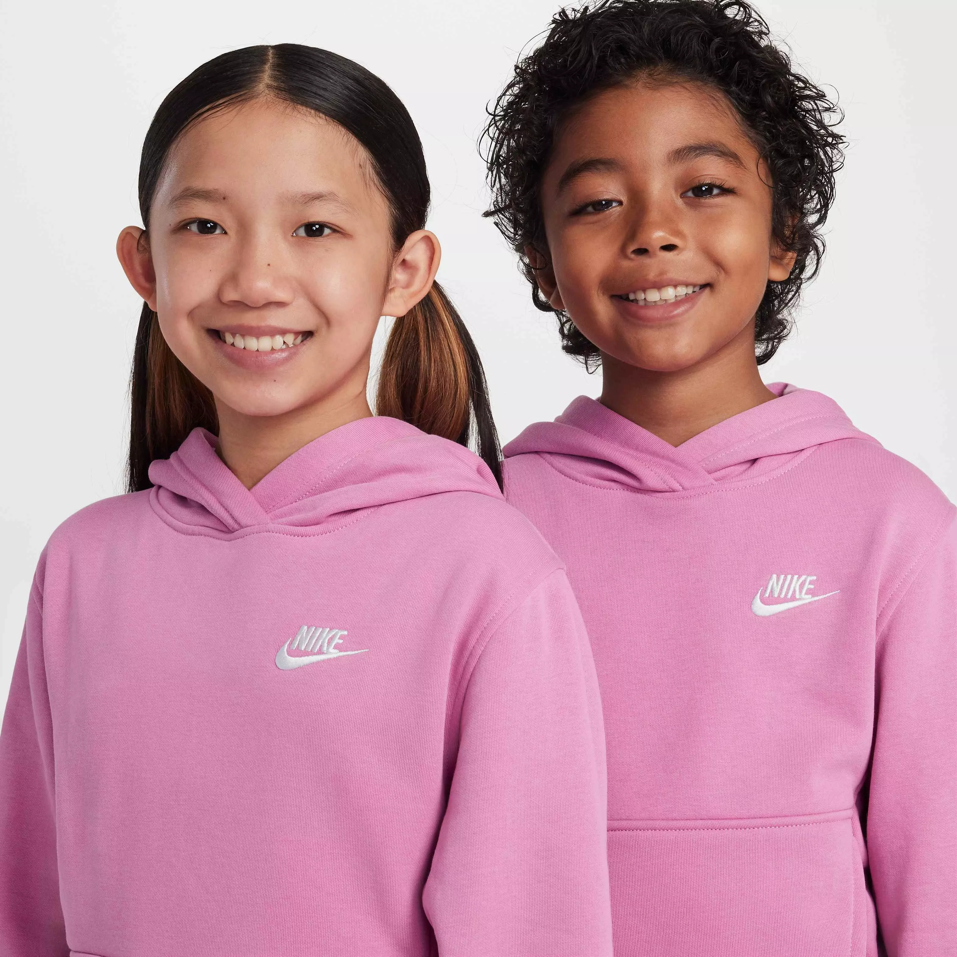 Nike Big Kids' Sportswear Club Fleece LBR Pullover Hoodie - PINK