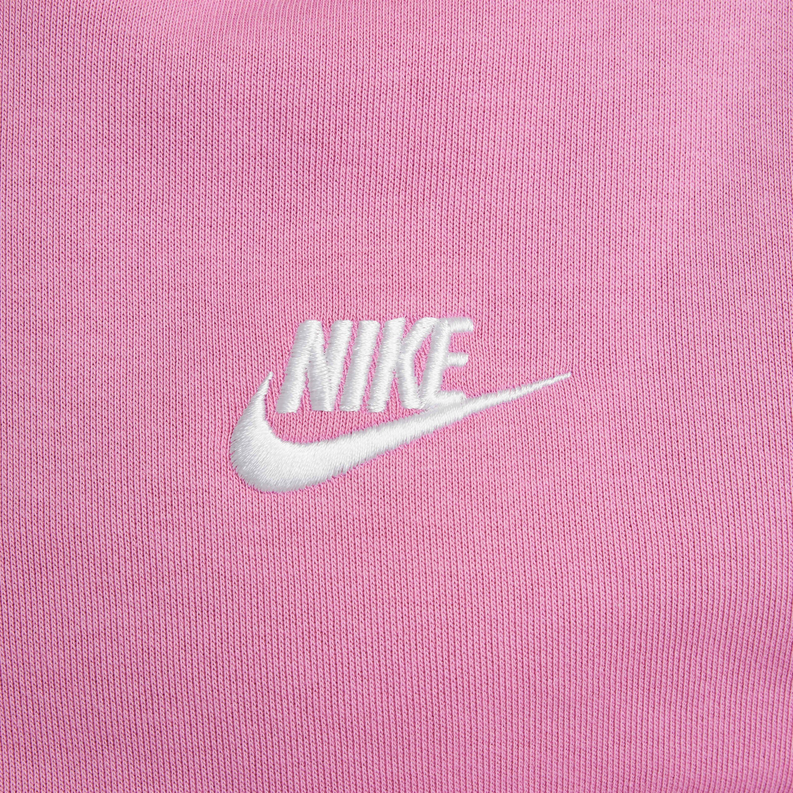 Nike Big Kids' Sportswear Club Fleece LBR Pullover Hoodie - PINK Thumbnail View 4