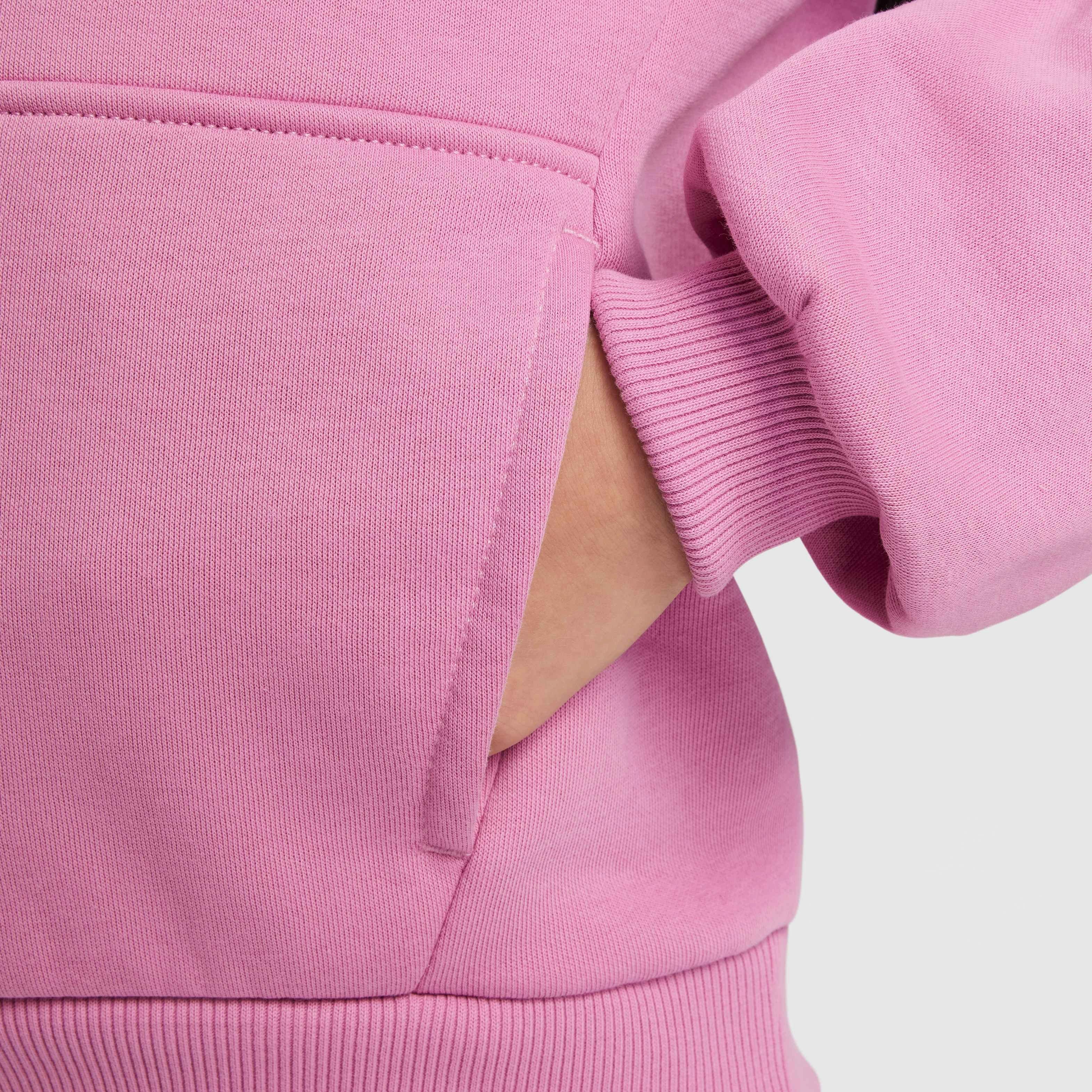 Nike Big Kids' Sportswear Club Fleece LBR Pullover Hoodie - PINK Thumbnail View 5