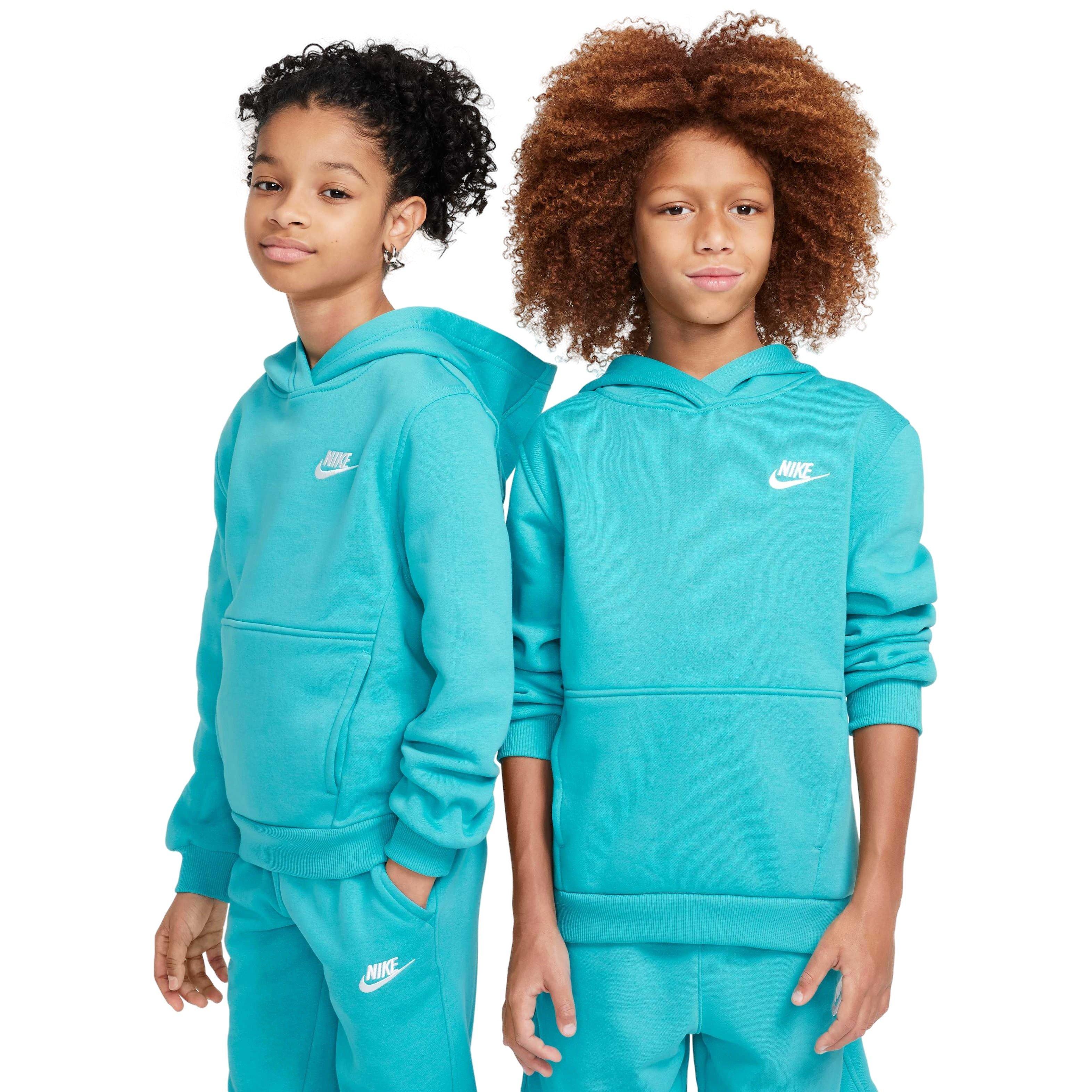 Nike Big Kids' Sportswear Club Fleece LBR Pullover Hoodie - TURQUOISE  Thumbnail View 1
