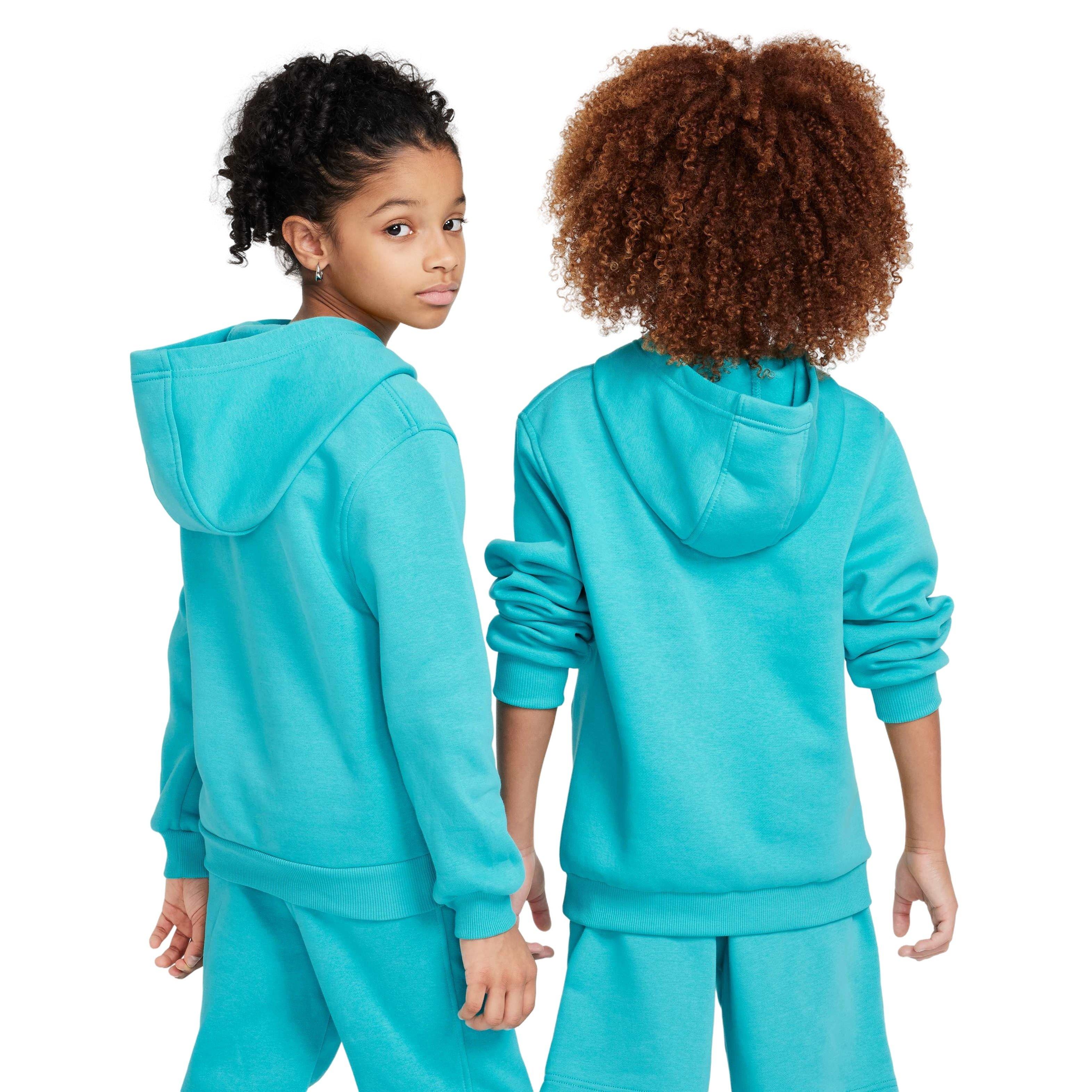 Nike Big Kids' Sportswear Club Fleece LBR Pullover Hoodie - TURQUOISE  Thumbnail View 2