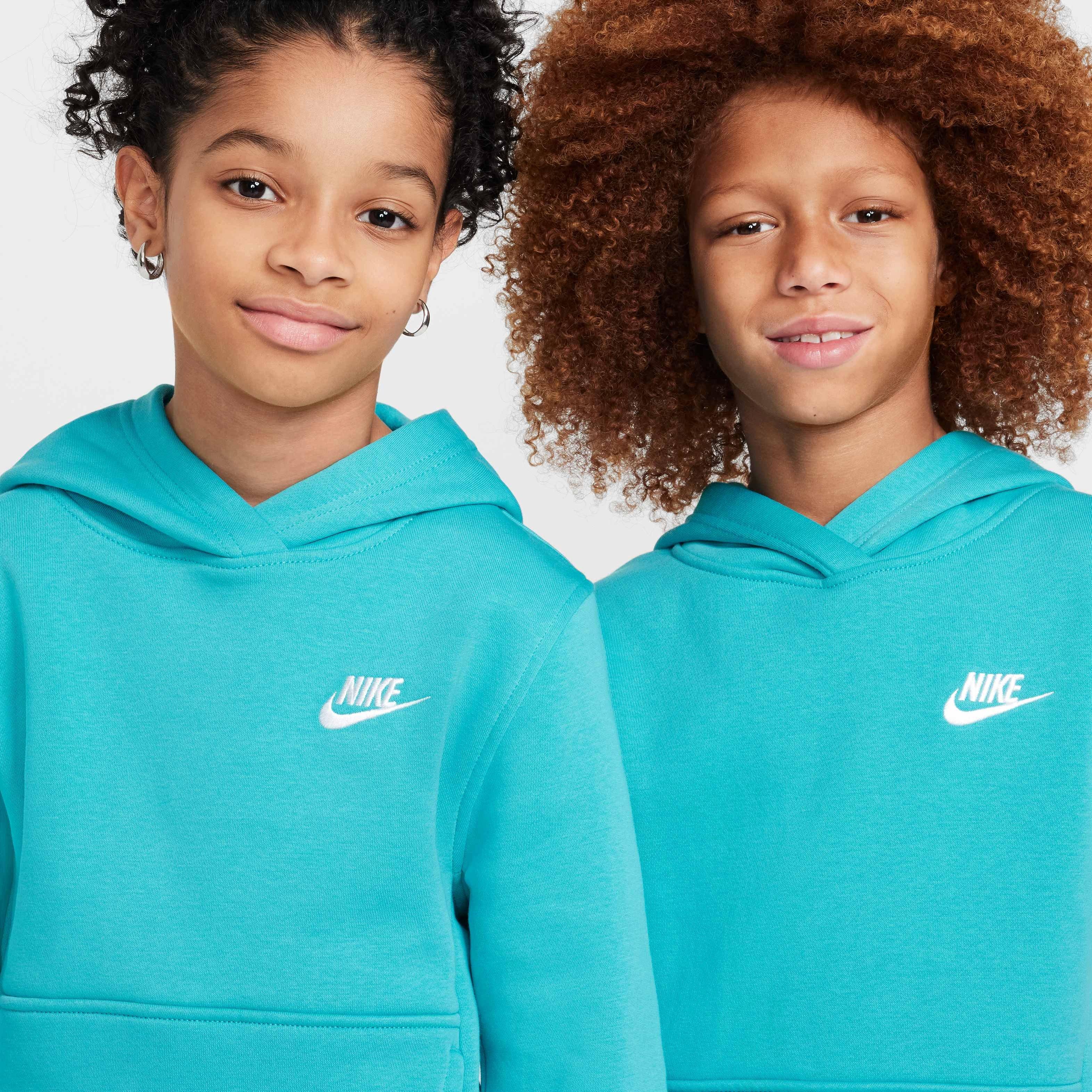 Nike Big Kids' Sportswear Club Fleece LBR Pullover Hoodie - TURQUOISE  Thumbnail View 3