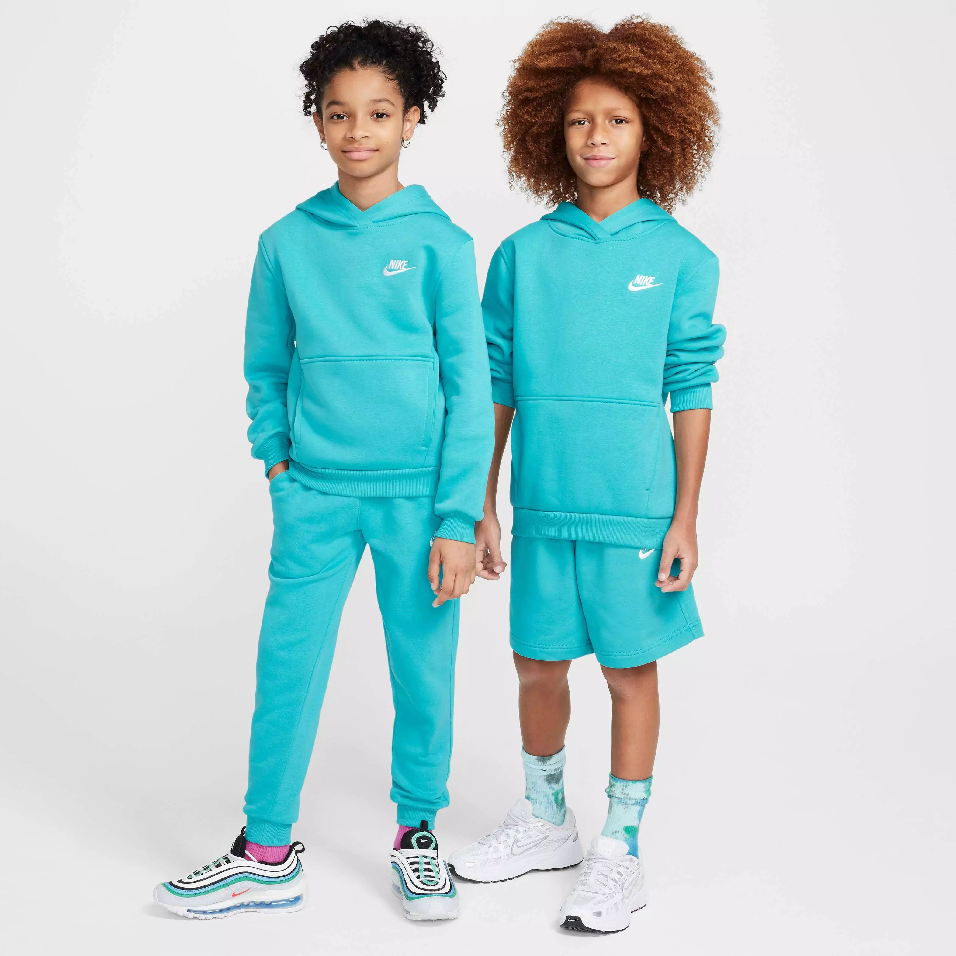 Nike Big Kids' Sportswear Club Fleece LBR Pullover Hoodie - TURQUOISE 