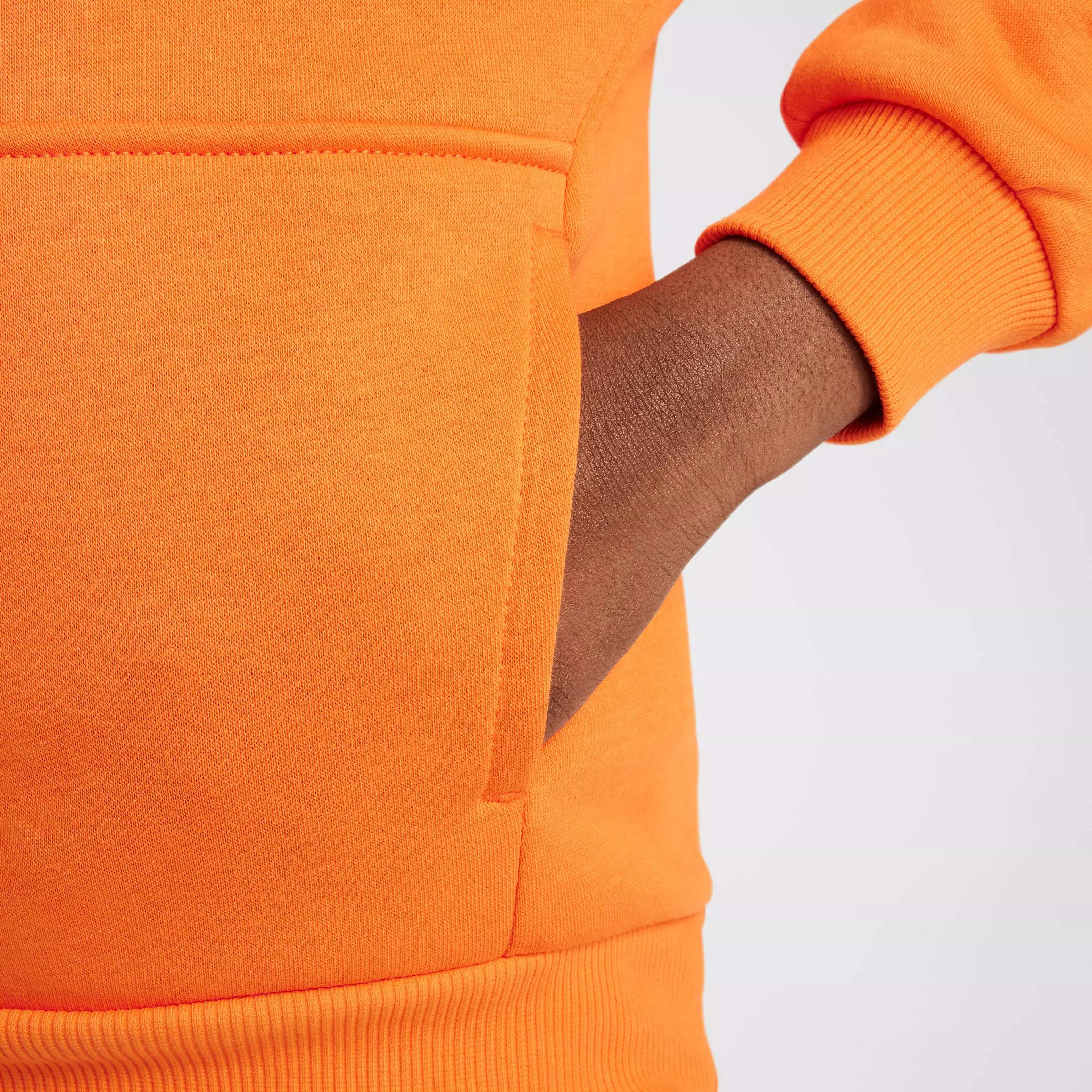 Nike Big Kids' Sportswear Club Fleece LBR Pullover Hoodie - ORANGE