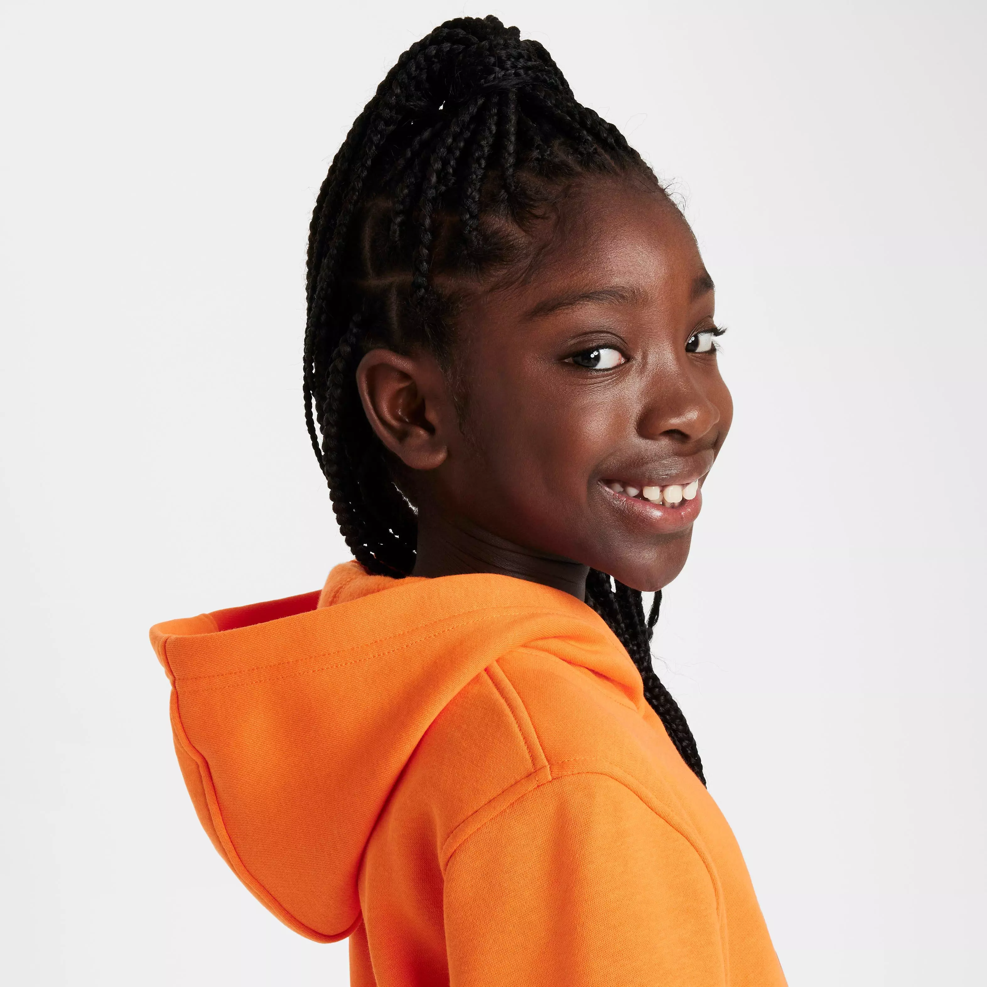 Nike Big Kids' Sportswear Club Fleece LBR Pullover Hoodie - ORANGE