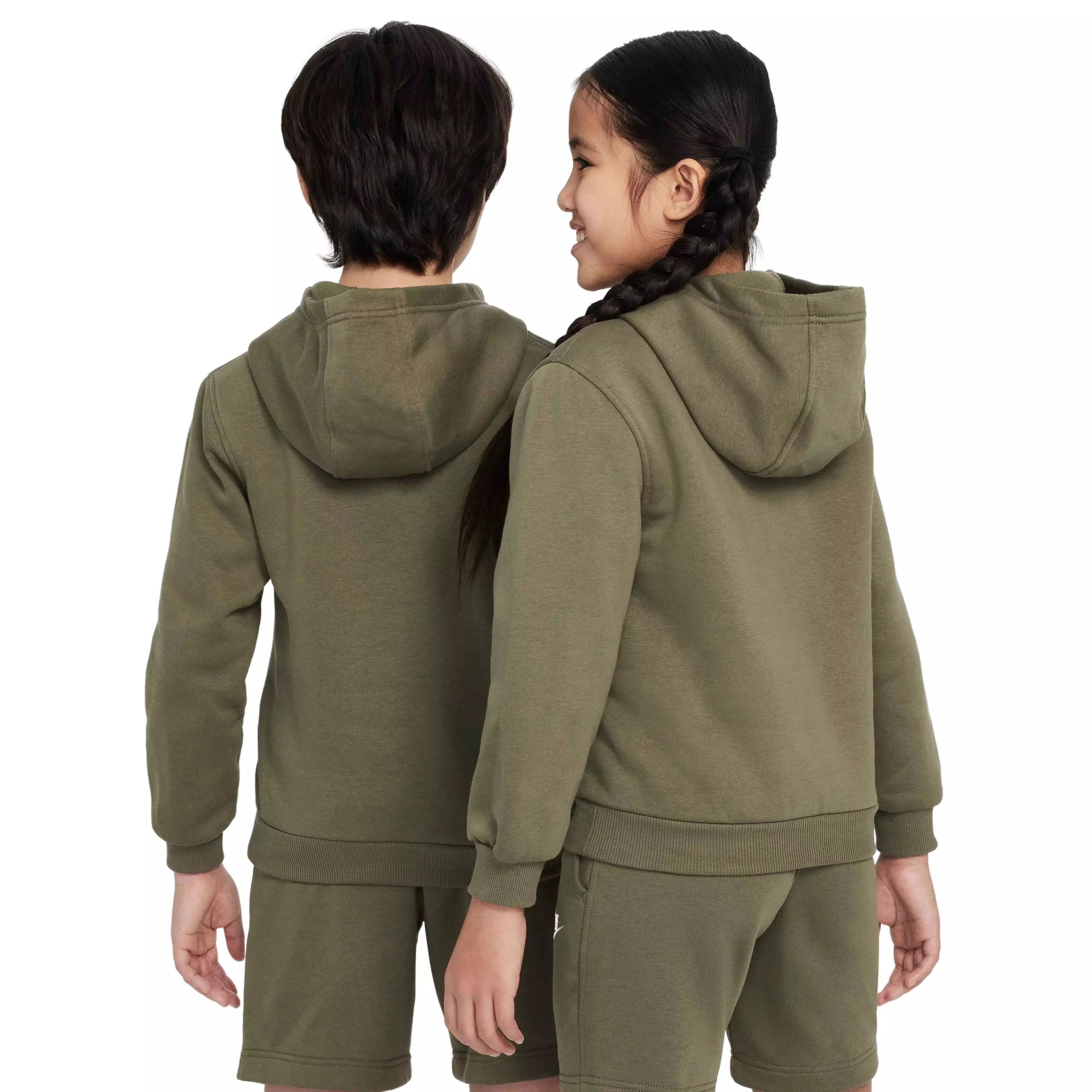 Nike Big Kids' Sportswear Club Fleece LBR Pullover Hoodie - OLIVE