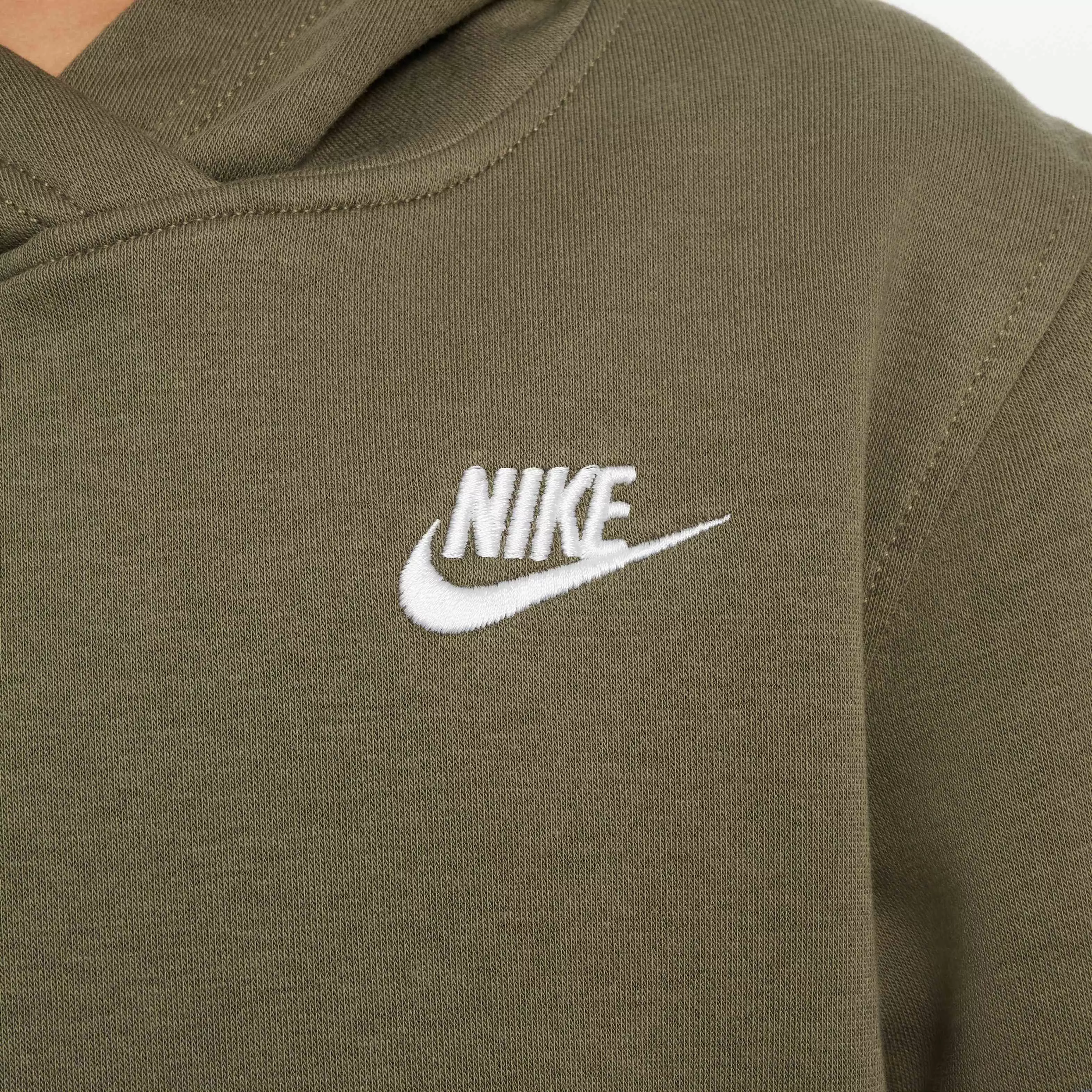 Nike Big Kids' Sportswear Club Fleece LBR Pullover Hoodie - OLIVE