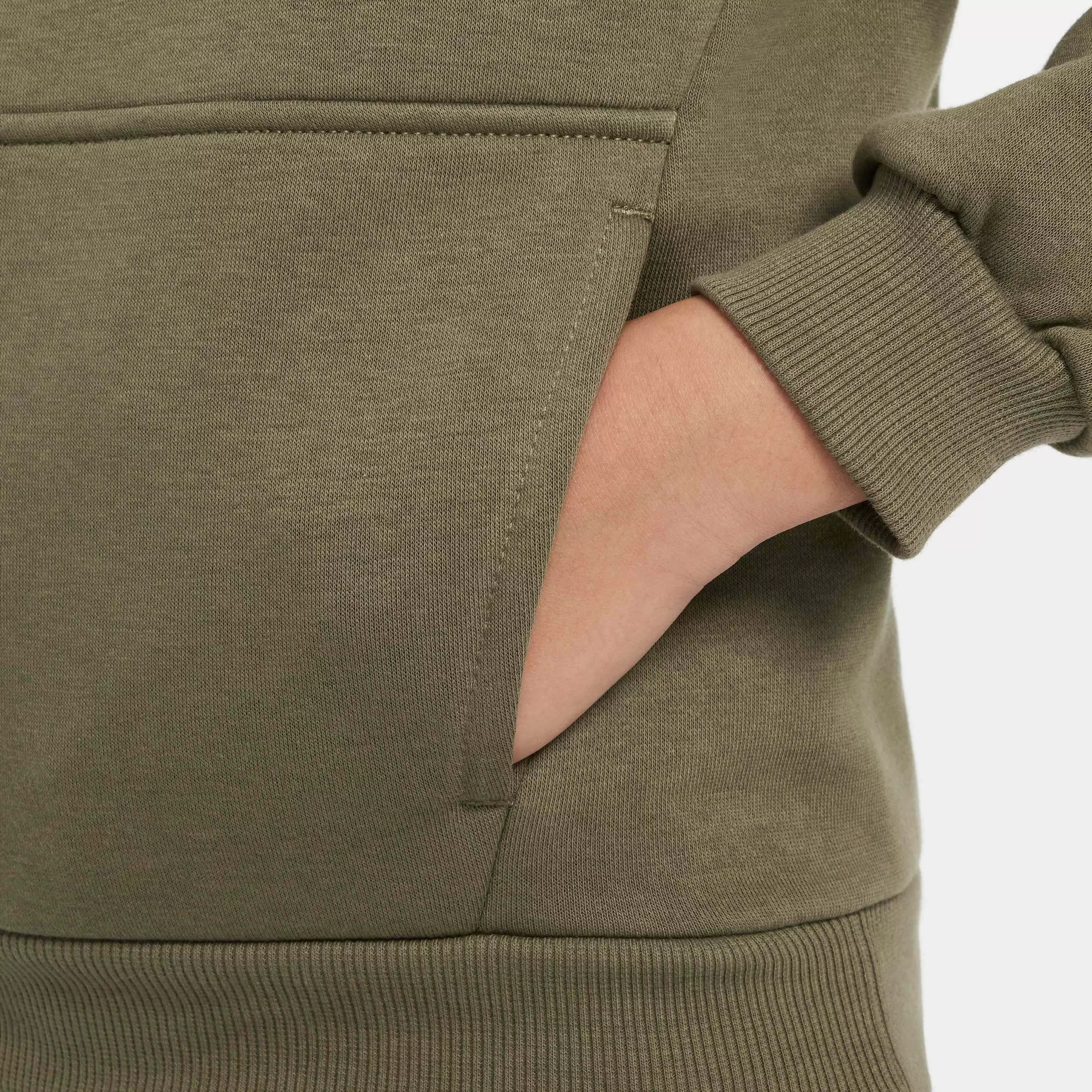 Nike Big Kids' Sportswear Club Fleece LBR Pullover Hoodie - OLIVE