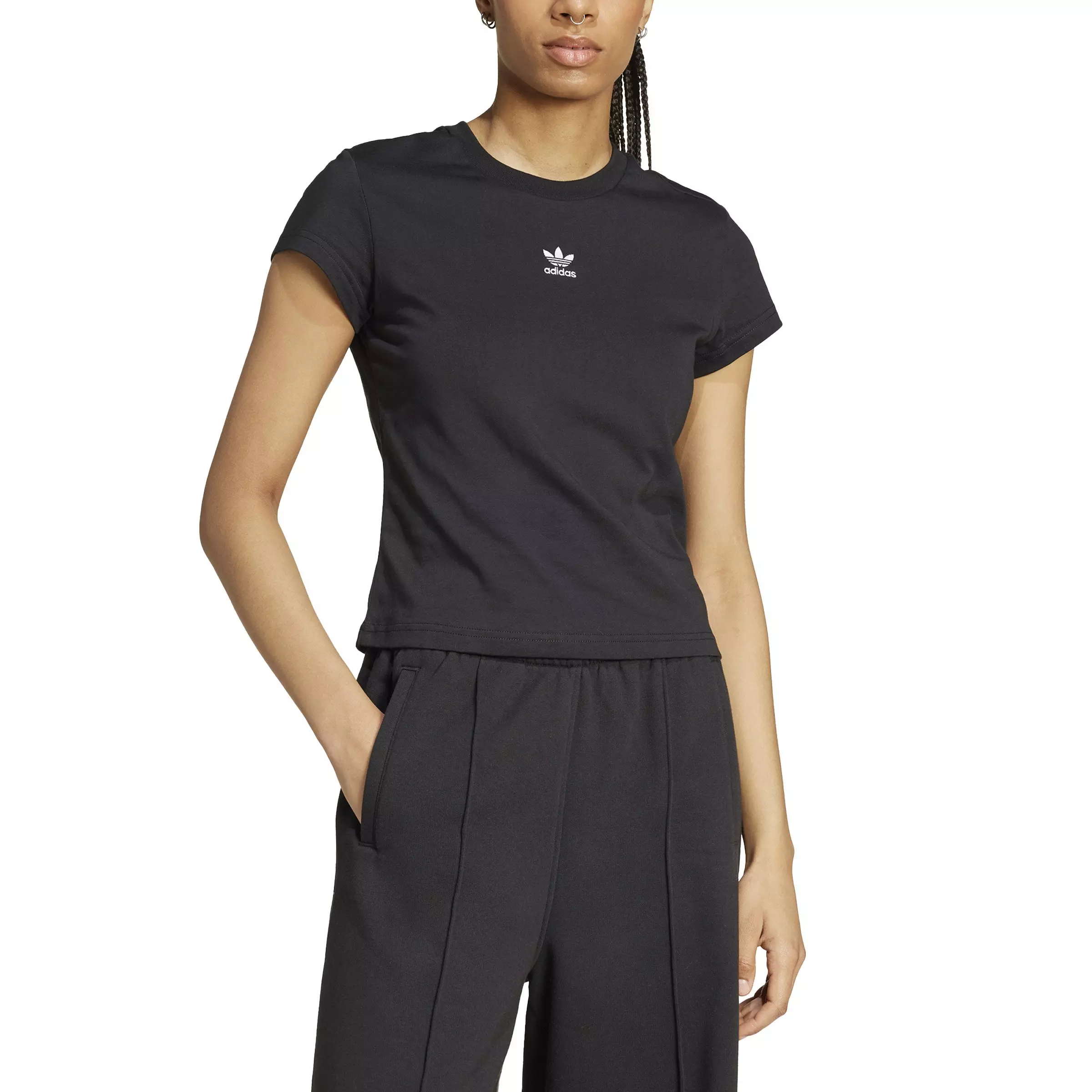 adidas Originals Women's Essentials Slim Tee - Black - BLACK