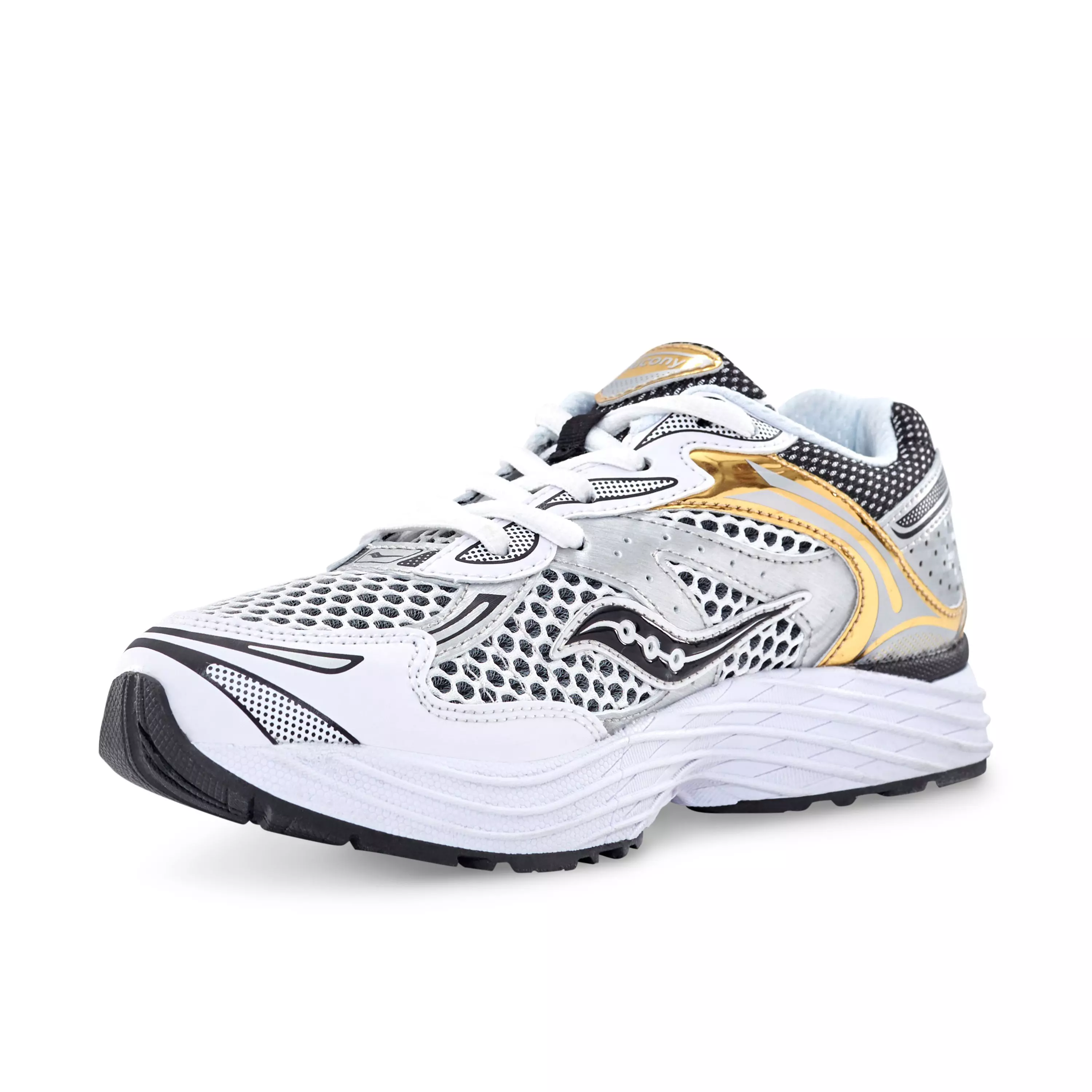 Saucony Omni 9 "Black/White/Gold" Grade School Boys' Shoe - BLACK/GOLD/WHITE