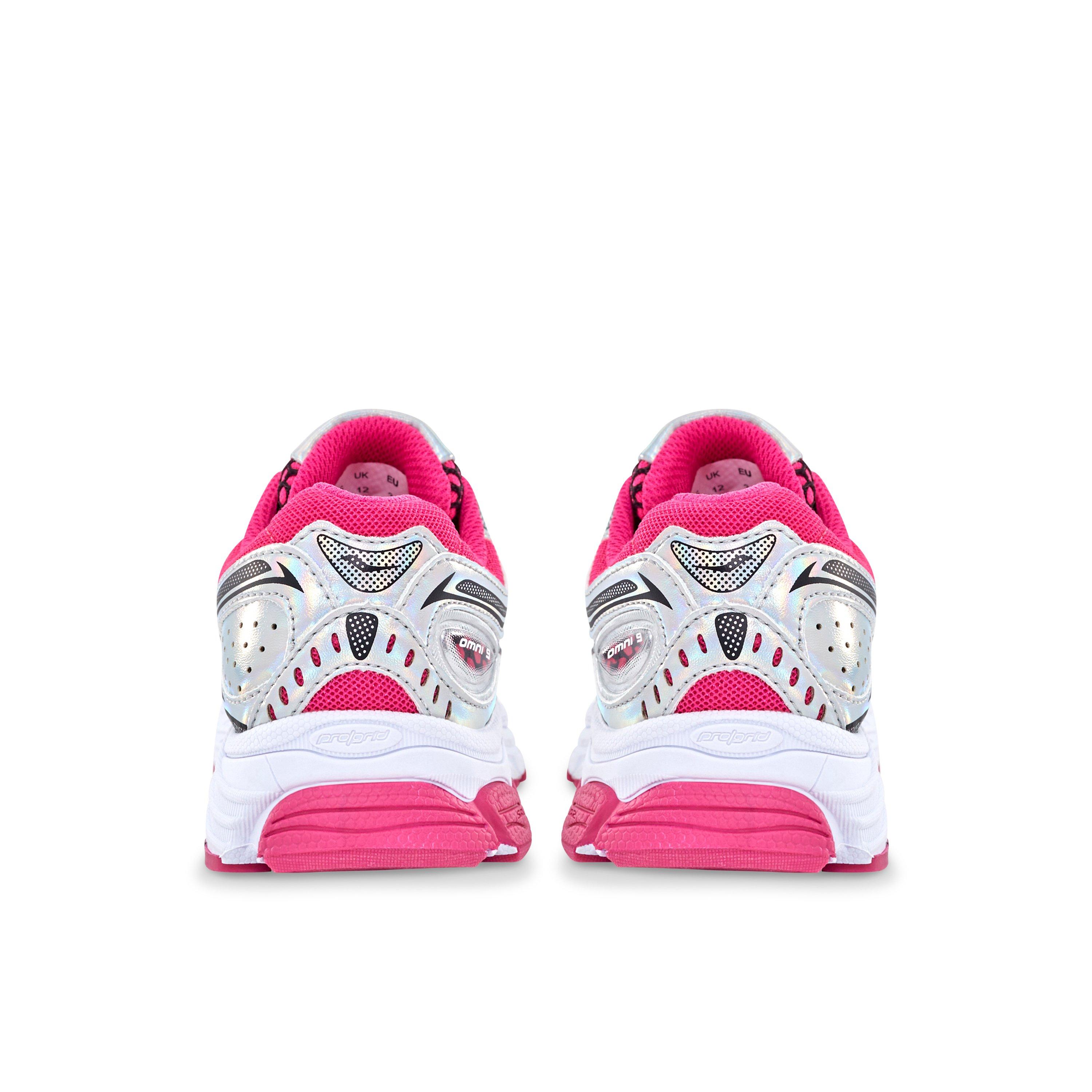 Saucony Omni 9 Grade School Girls' "Pink/White/Silver" Shoe